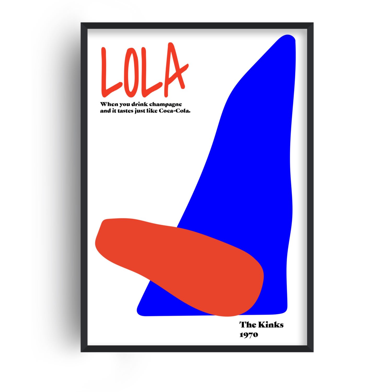 Fanclub Blue / Red / Black Lola The Kinks Abstract Music Giclée Art Print A2 In Blue/red/black