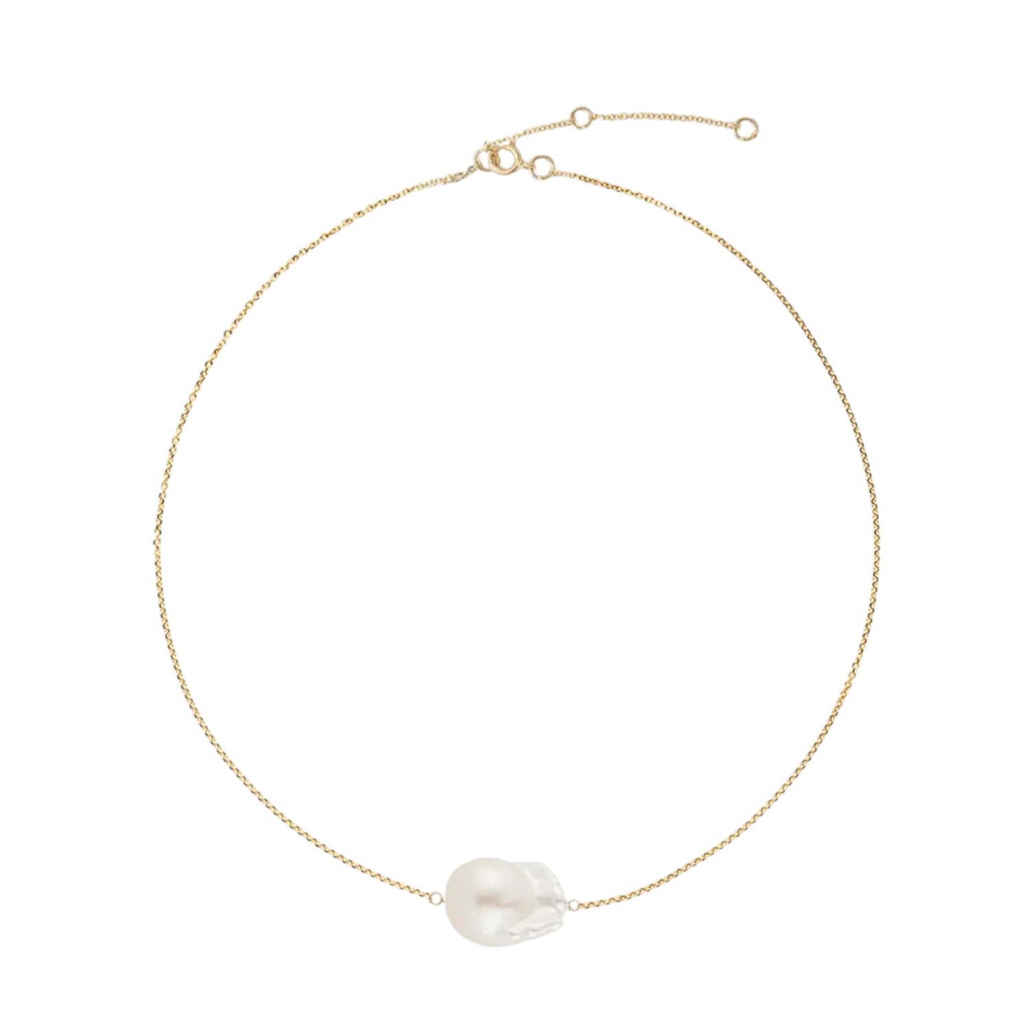 Ella Palm Women's White / Gold Gaia Baroque Pearl Gold Fine Necklace