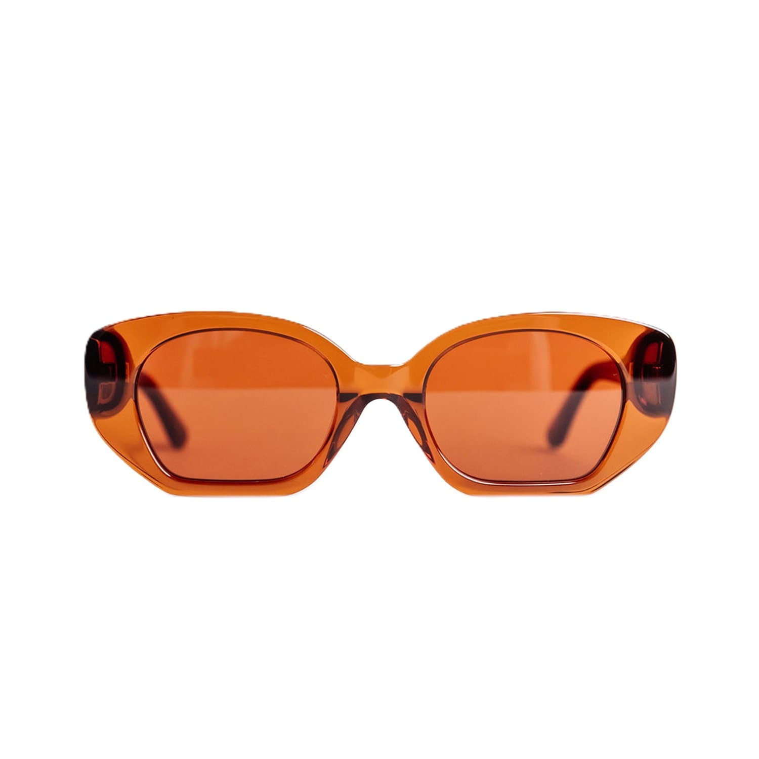 We The Stars Women's Brown Nefertiti Sunglasses In Orange