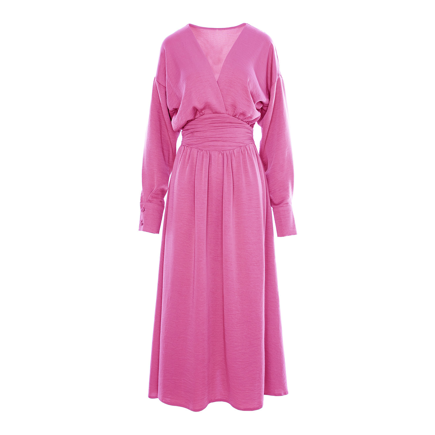 Bluzat Women's Pink / Purple Pink Midi Dress With Corset
