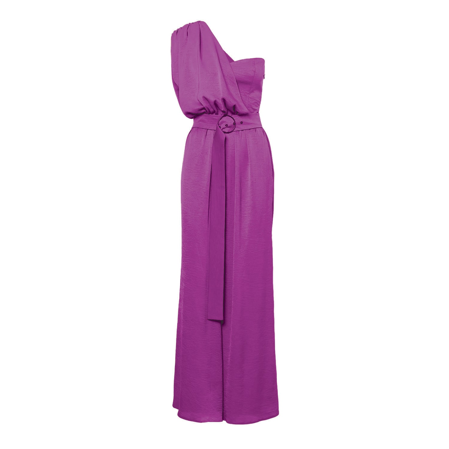 Bluzat Women's Pink / Purple Purple Maxi Jumpsuit With Belt In Pink/purple