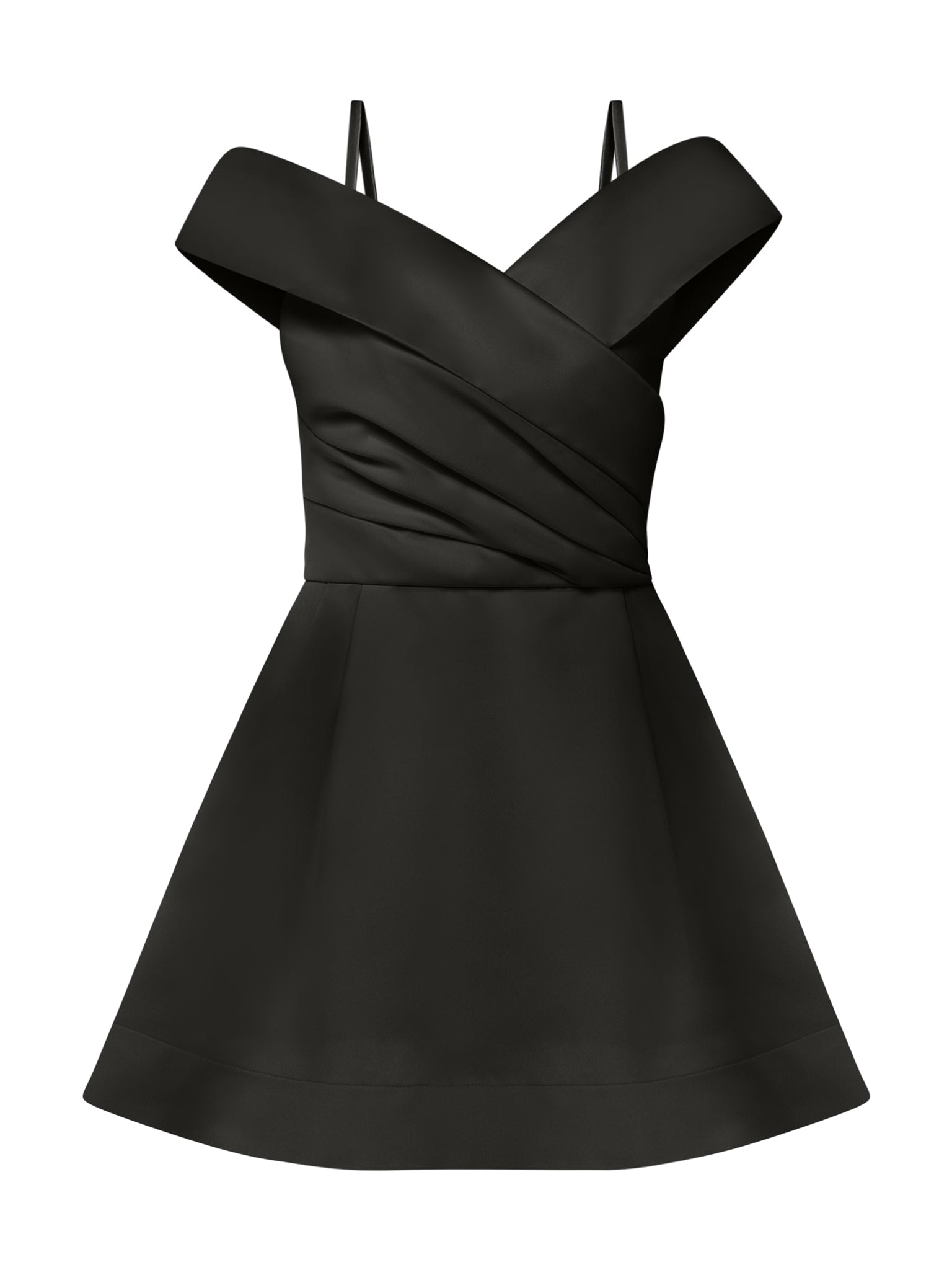 Tia Dorraine Women's Easy To Love Flared Satin Mini Dress – Black