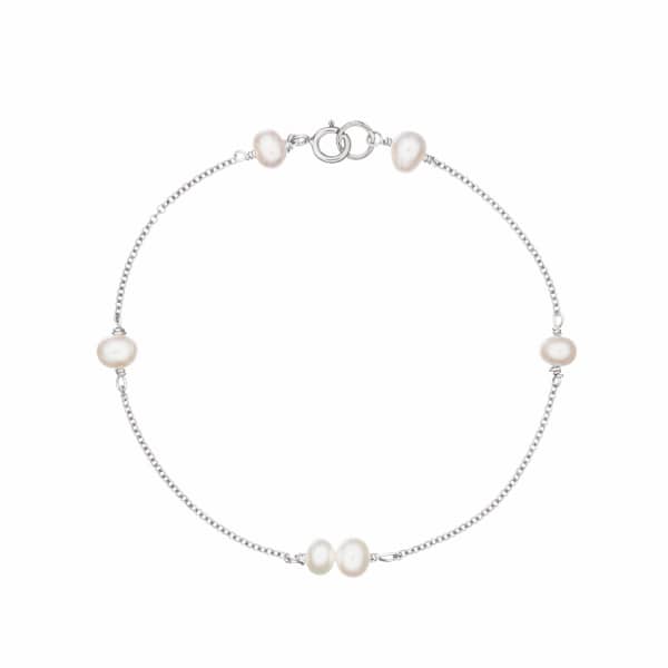 Lily & Roo Sterling Silver Six Pearl Bracelet In Pearl
