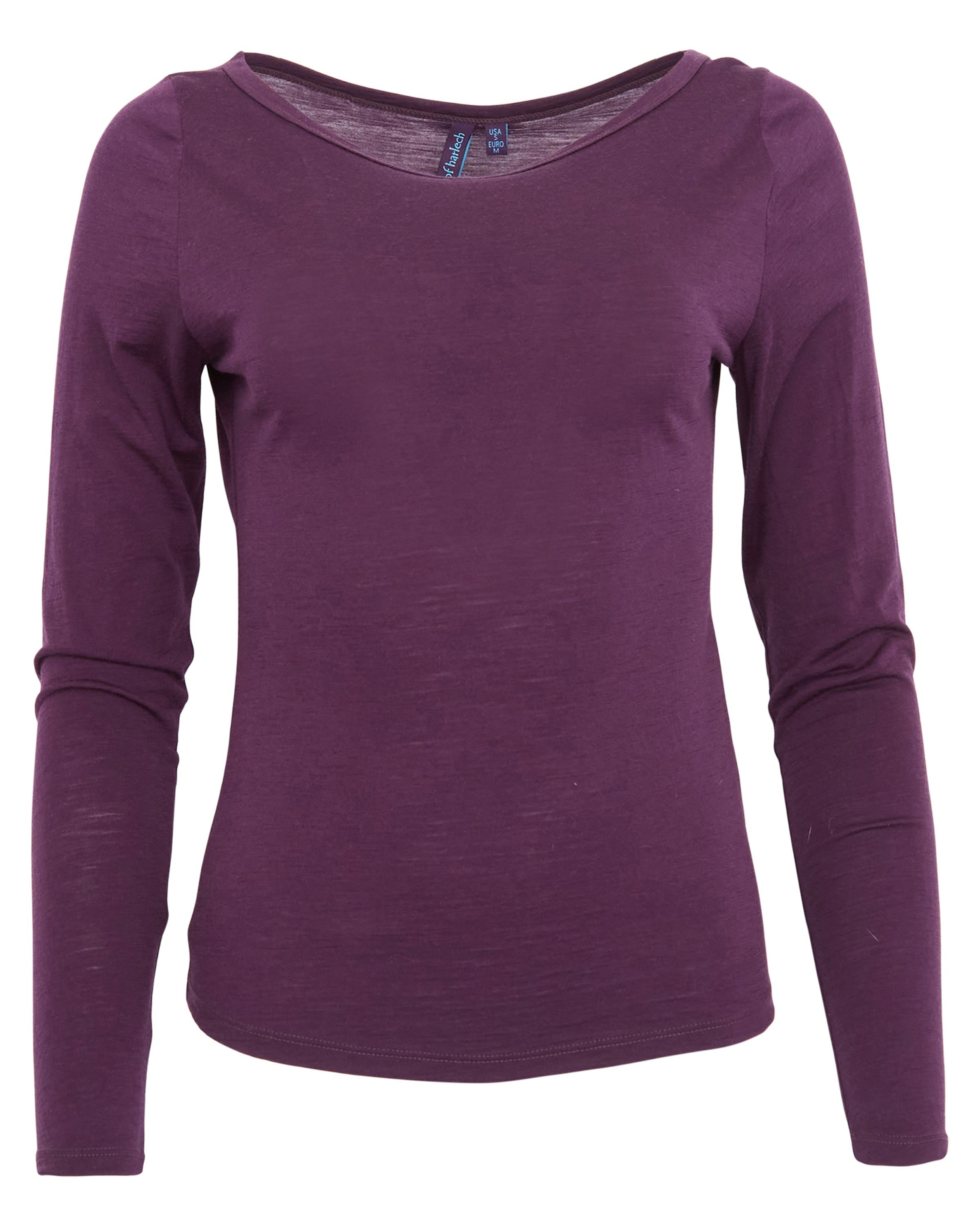 Women's Purple Carly Merino Long Sleeve Crewneck Shirt