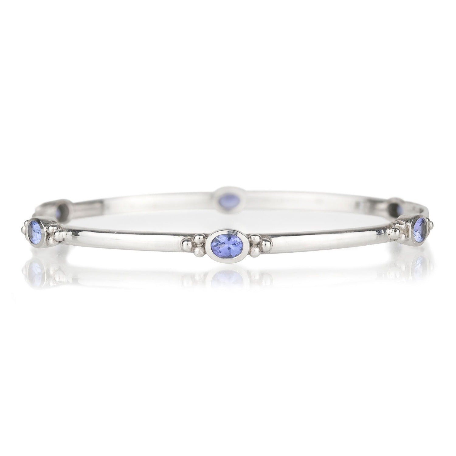 Charlotte's Web Jewellery Women's Holi Jewel Silver Bangle - Tanzanite