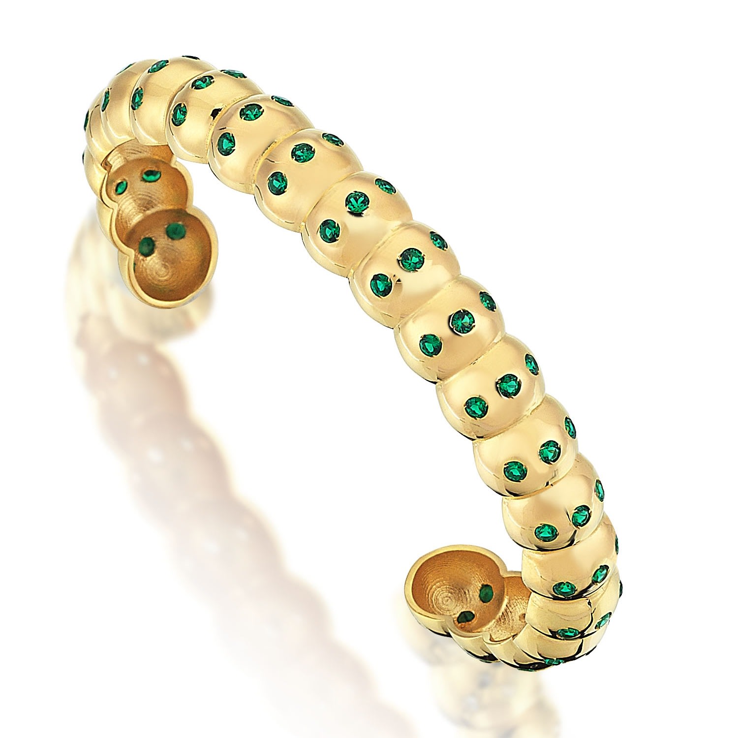 Women’s Fureya Cuff Bracelet With Gold Plated Green Odda75