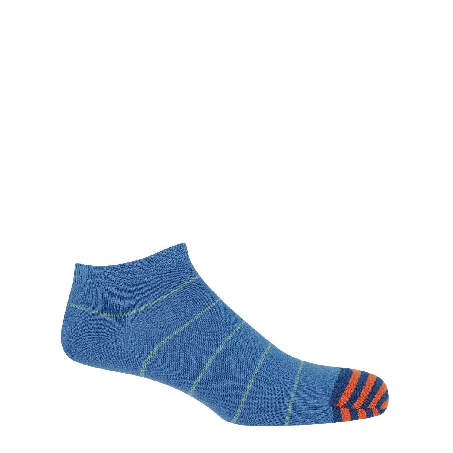 Peper Harow - Made In England Thin Stripe Men's Trainer Socks - Blue In Blue