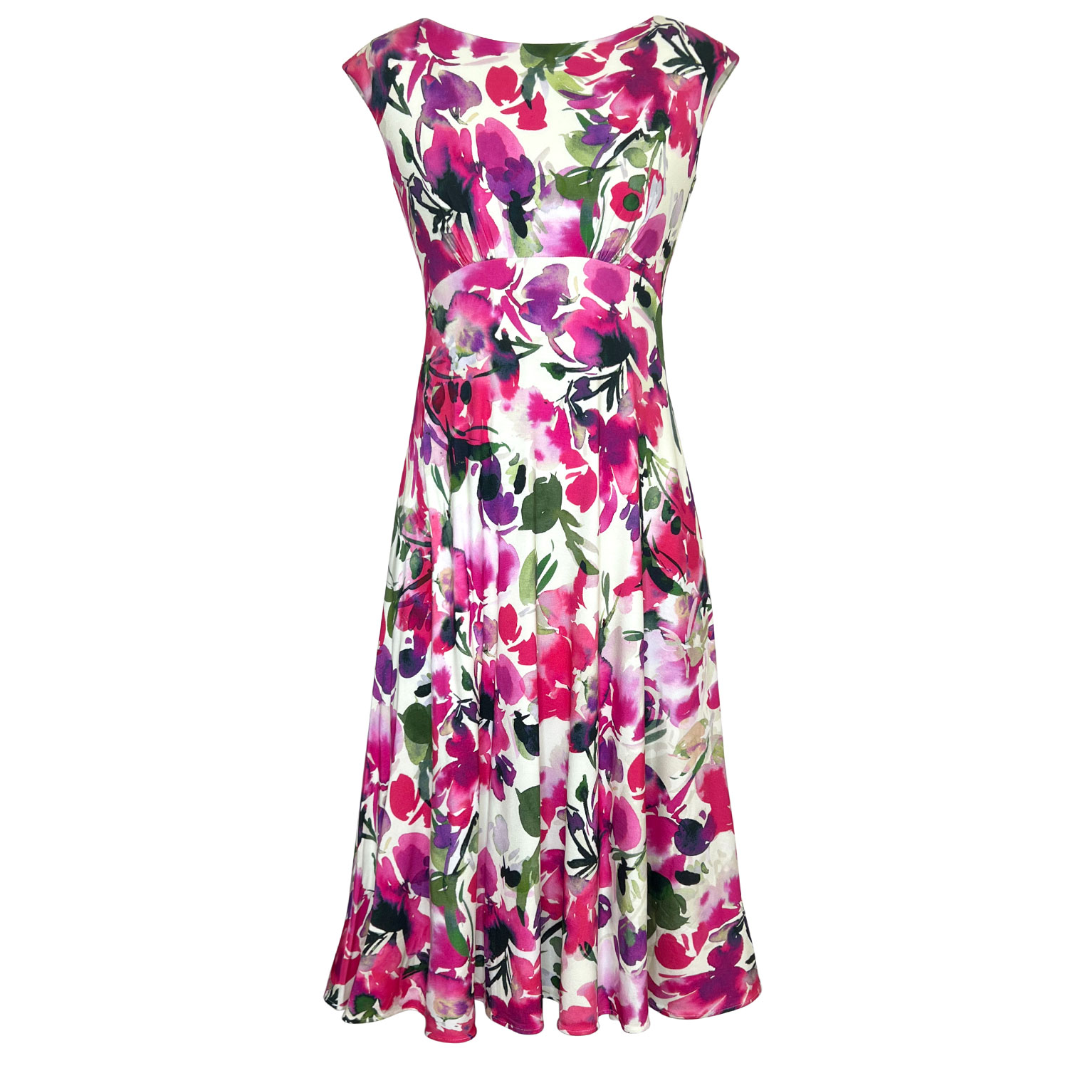 Alie Street London Women's Luna Midi Dress In Fuchsia Florals In Pink