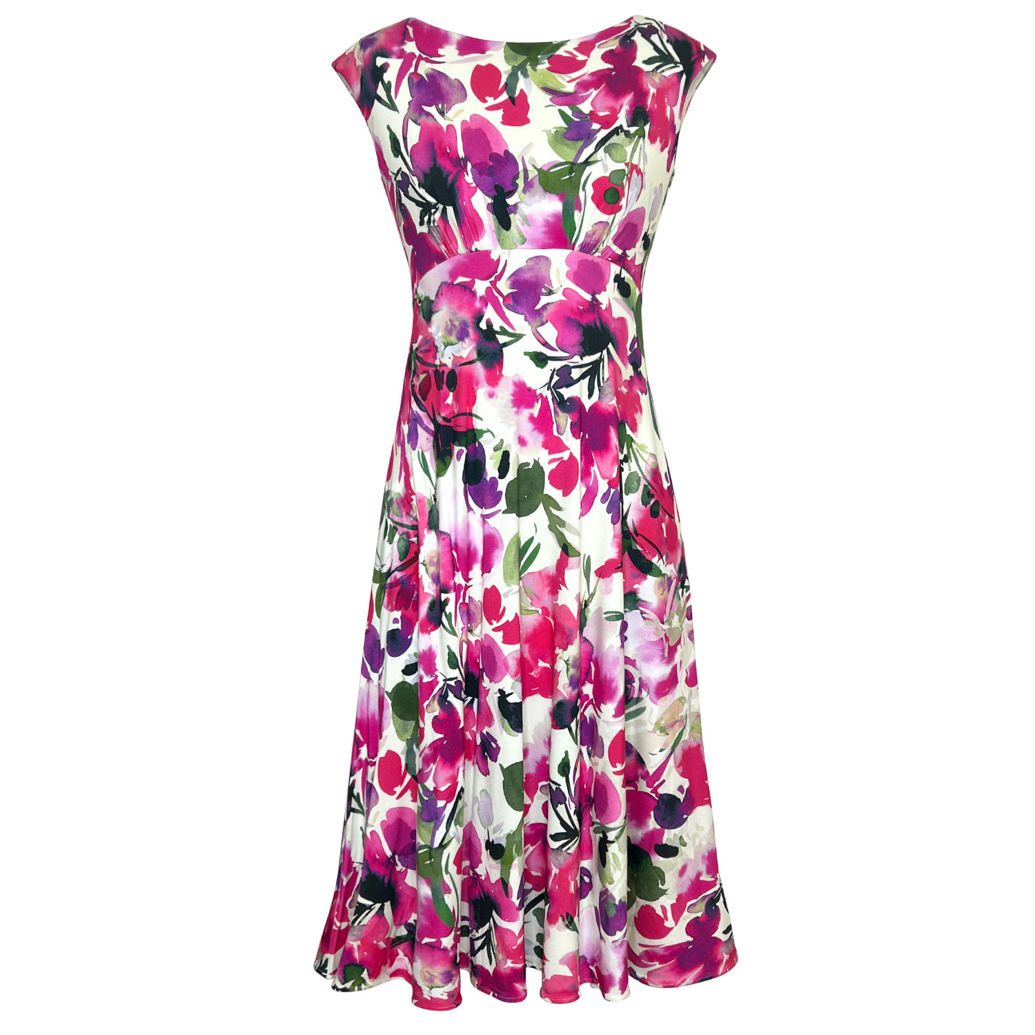 Women’s Luna Midi Dress In Fuchsia Florals S/M Alie Street London