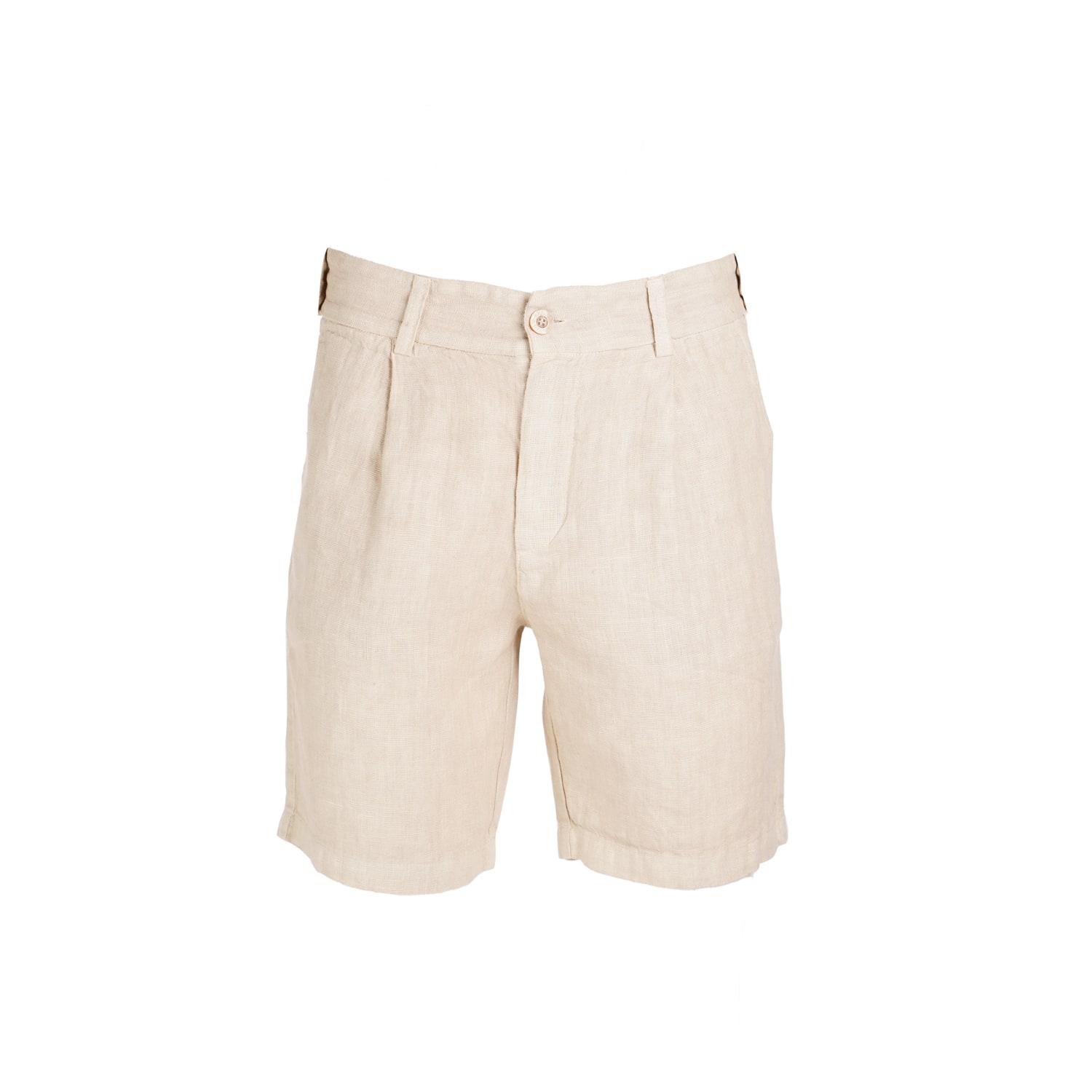 Haris Cotton Men's Neutrals Linen Bermuda Shorts-beach Sand