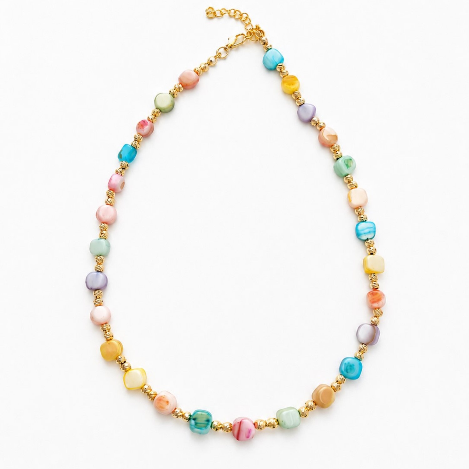 Women's Pastel Mosaic Beaded Choker Necklace | Nuvv Collection