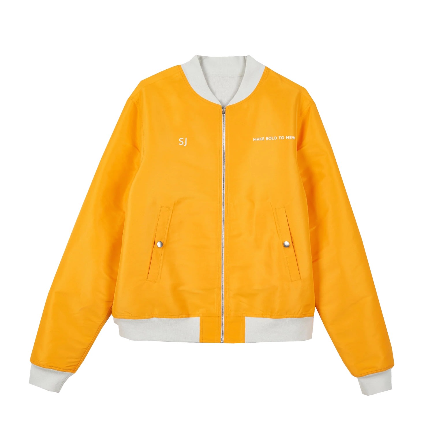 Slush Jobs Women's White / Yellow / Orange Reversible Bomber Jacket In White/yellow/orange