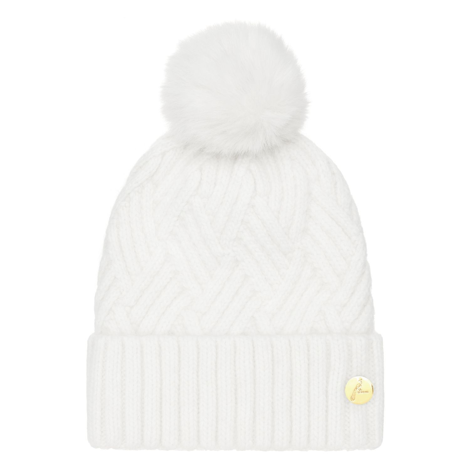 Chamonix Cashmere Pom Pom Hat - Ice White by Hortons England