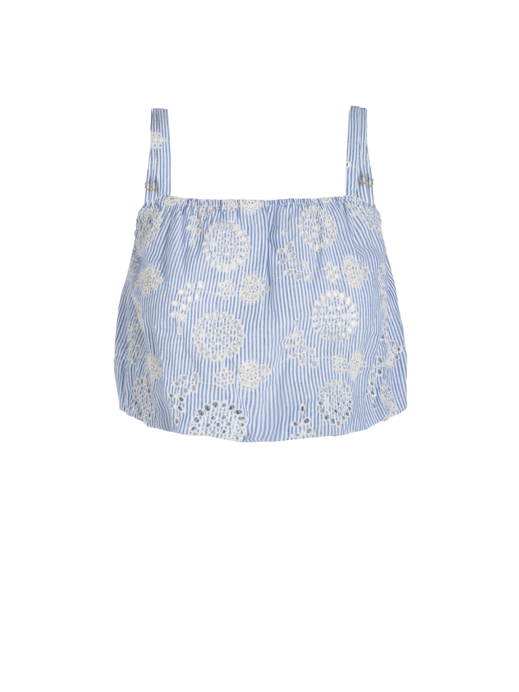 Change Of Scenery Women's Blue / White Dani Top In Sky/natural Eyelet