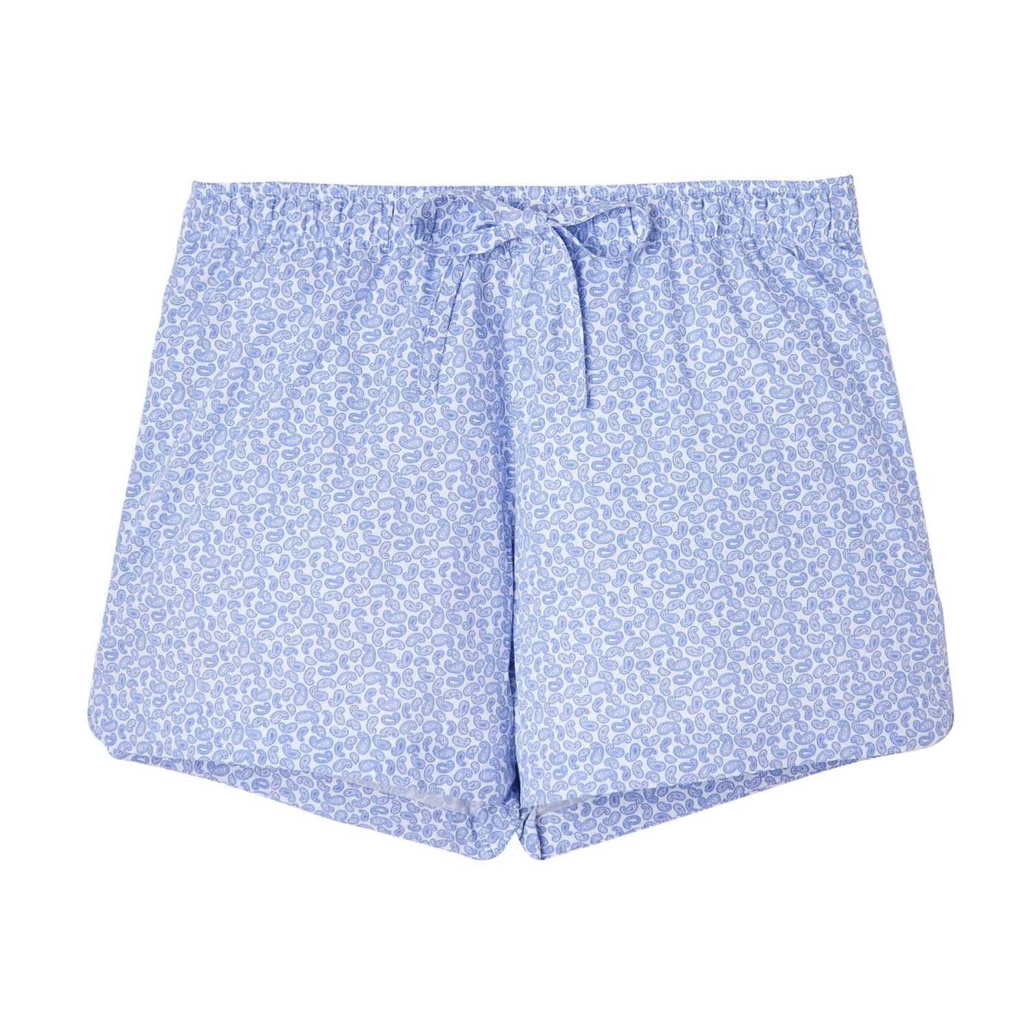 Women's White Paisley Pyjama Shorts 