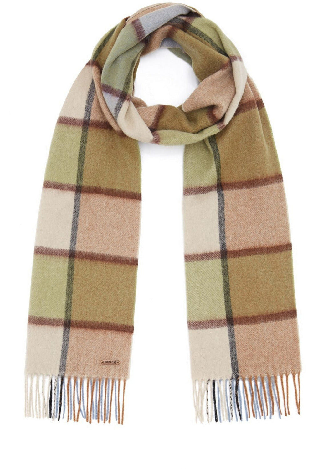Hortons England Women's Window Pane Wool Scarf - Patch