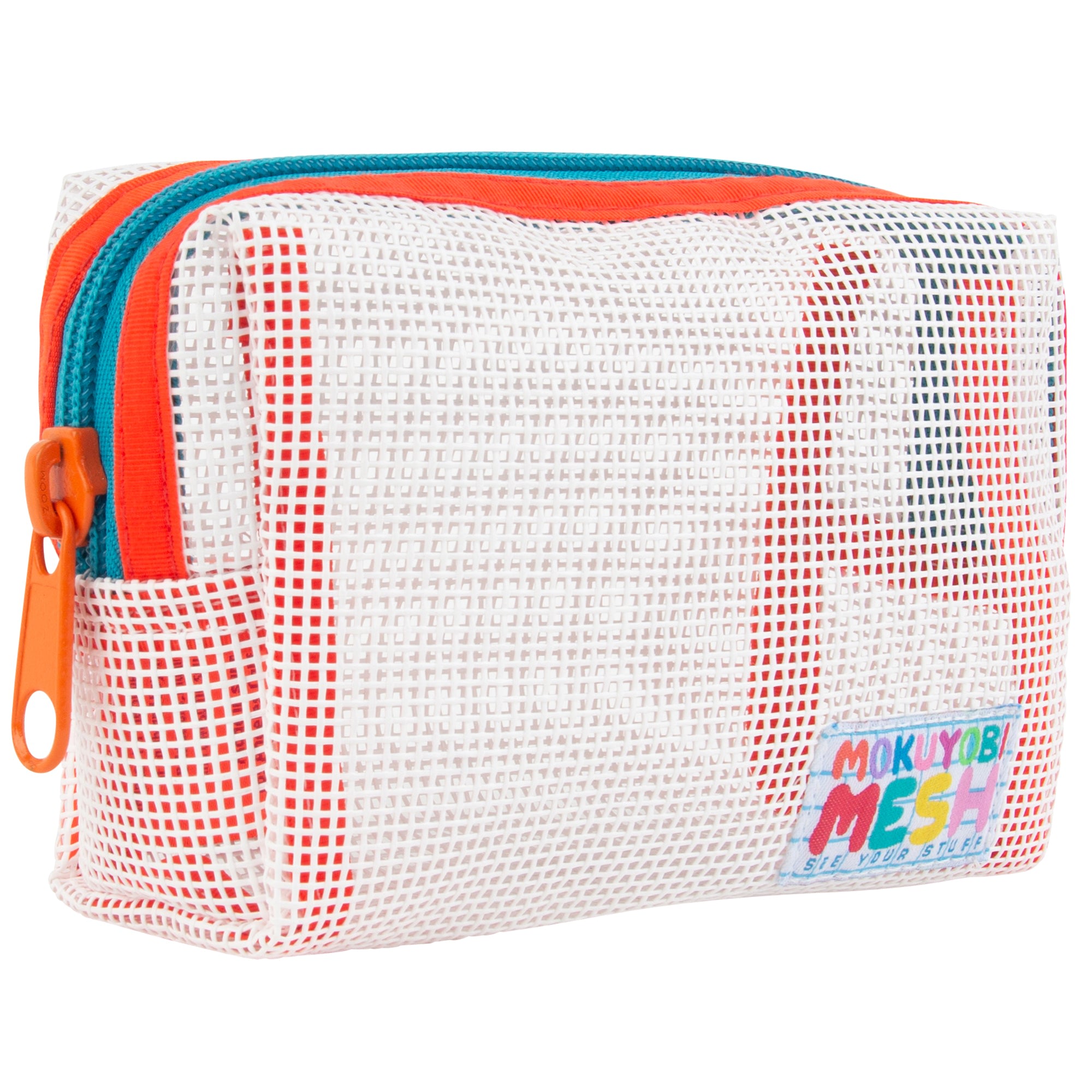 Mokuyobi Women's White Alpine Mesh Chubby Zip Pouch In White