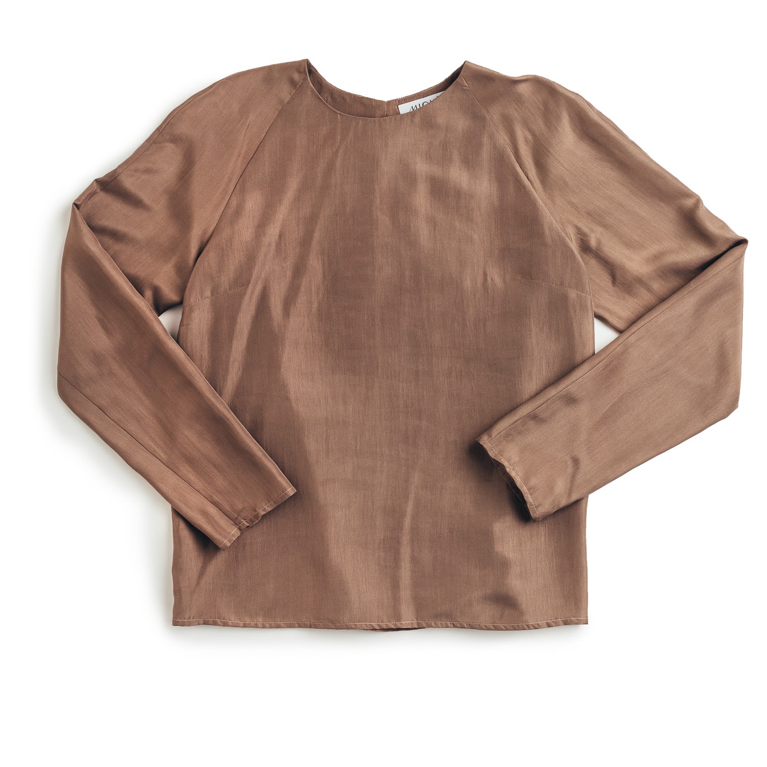 Mionè Women's Brown Long-sleeved Silk Blouse In Brown