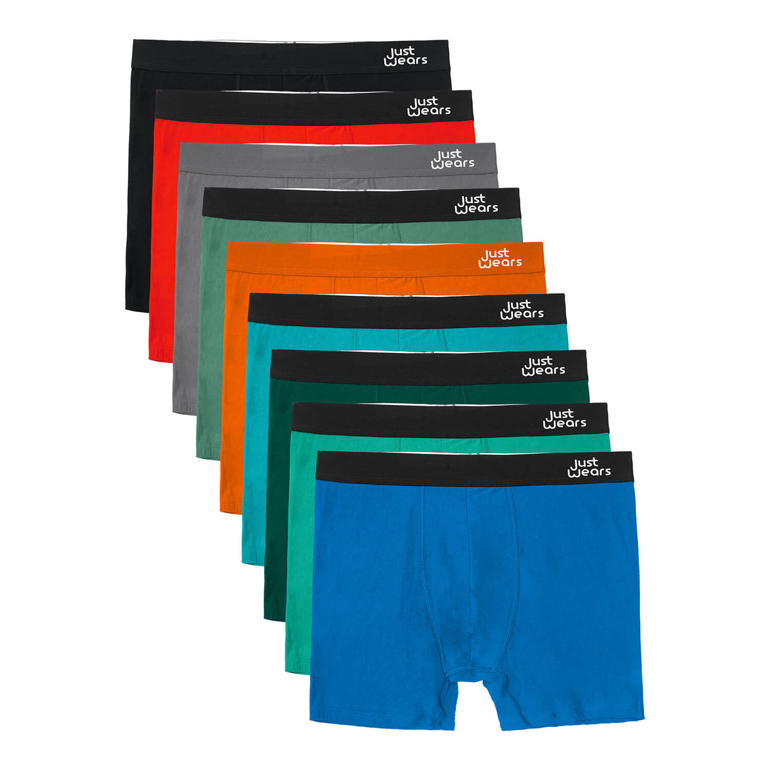 Justwears Men's Super Soft Boxer Briefs - Anti-chafe & No Ride Up Design - Nine Pack - Surprise Me In Multi