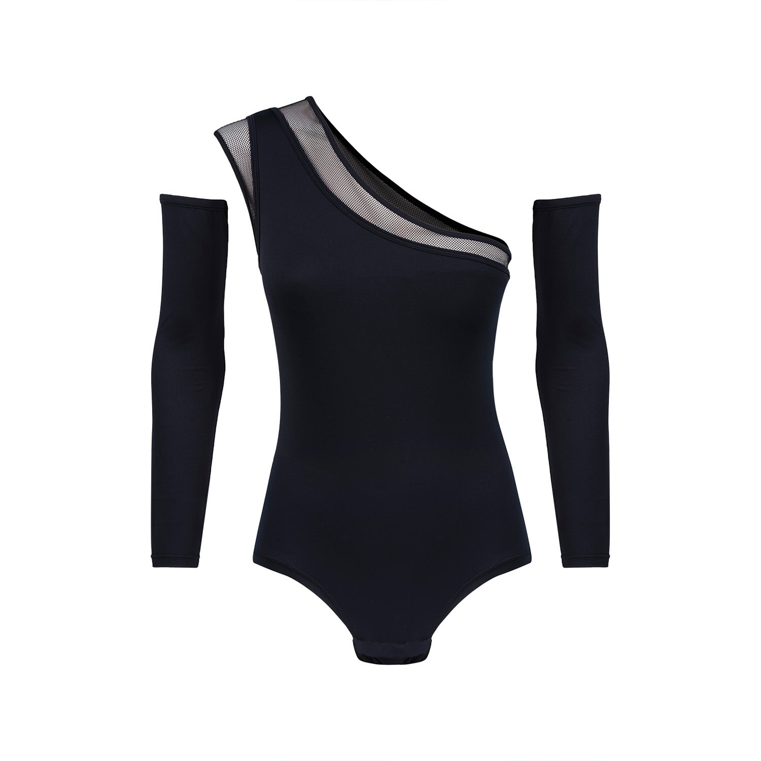 Women’s Classic Tech Bio Attivo Detachable Sleeves Bodysuit Nero Black Medium Balletto Athleisure Couture