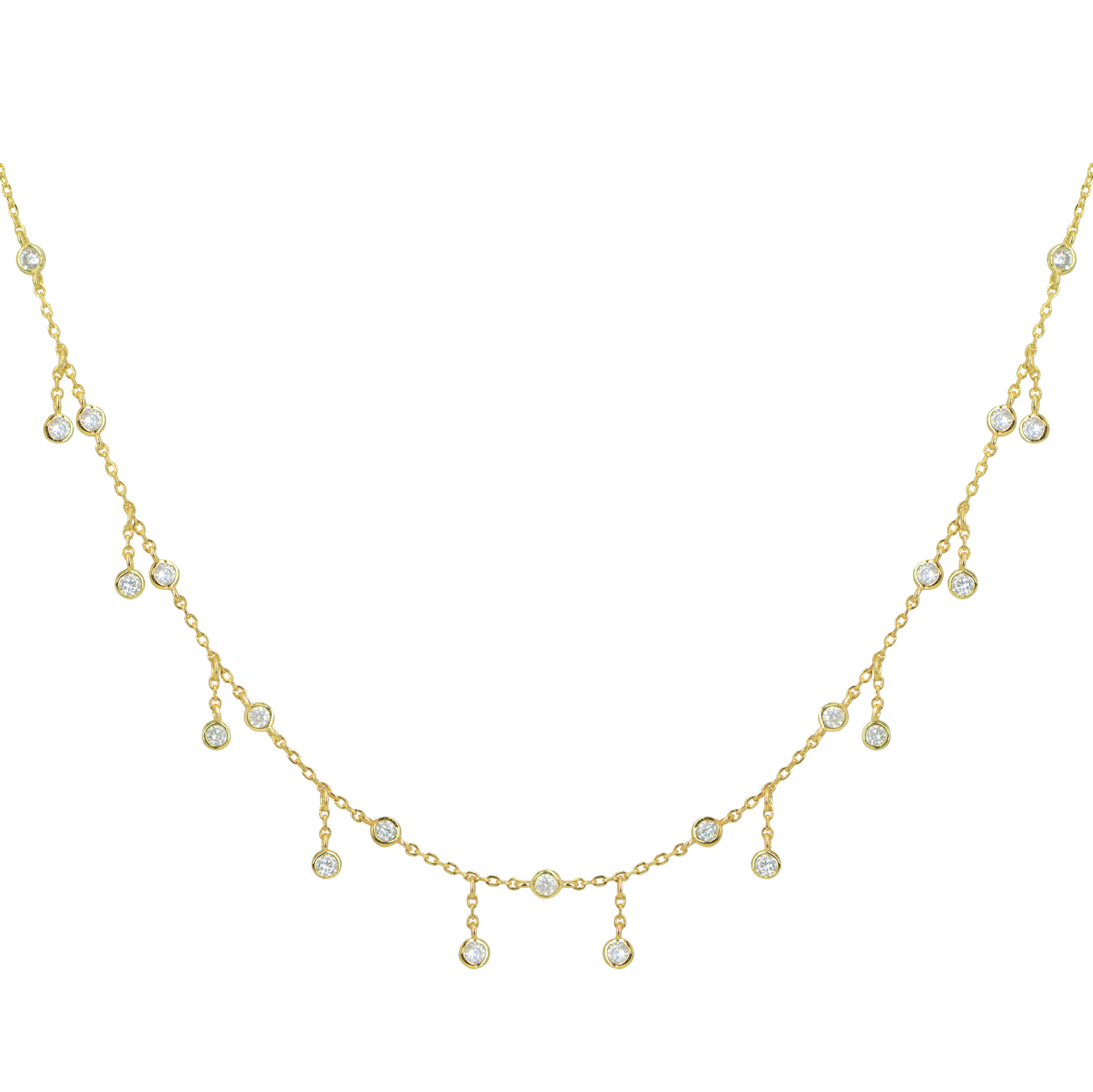 Women’s Neutrals / Gold Rain Drop Choker Necklace With Crystals Kamaria