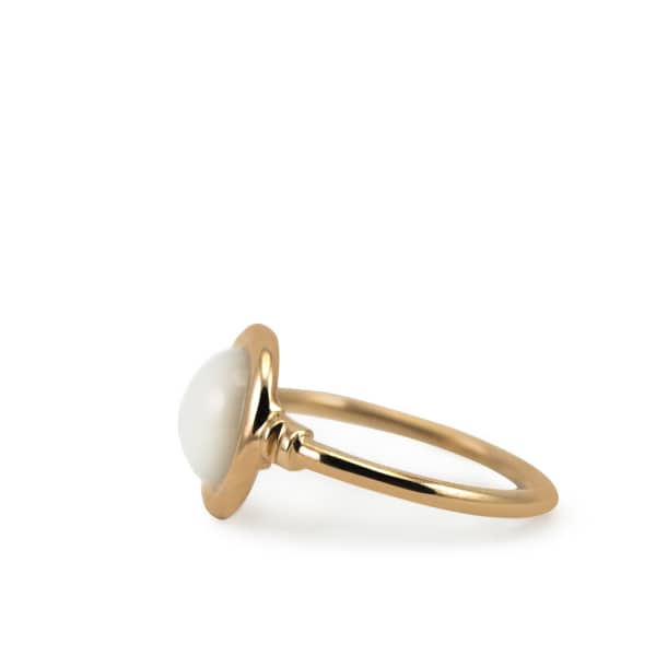 Vintouch Italy Satellite Rose Gold Vermeil Moonstone Ring In Moonstone