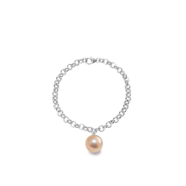 Ora Pearls Magna Silver Chain Bracelet Xxl Pinky Gold Pearl