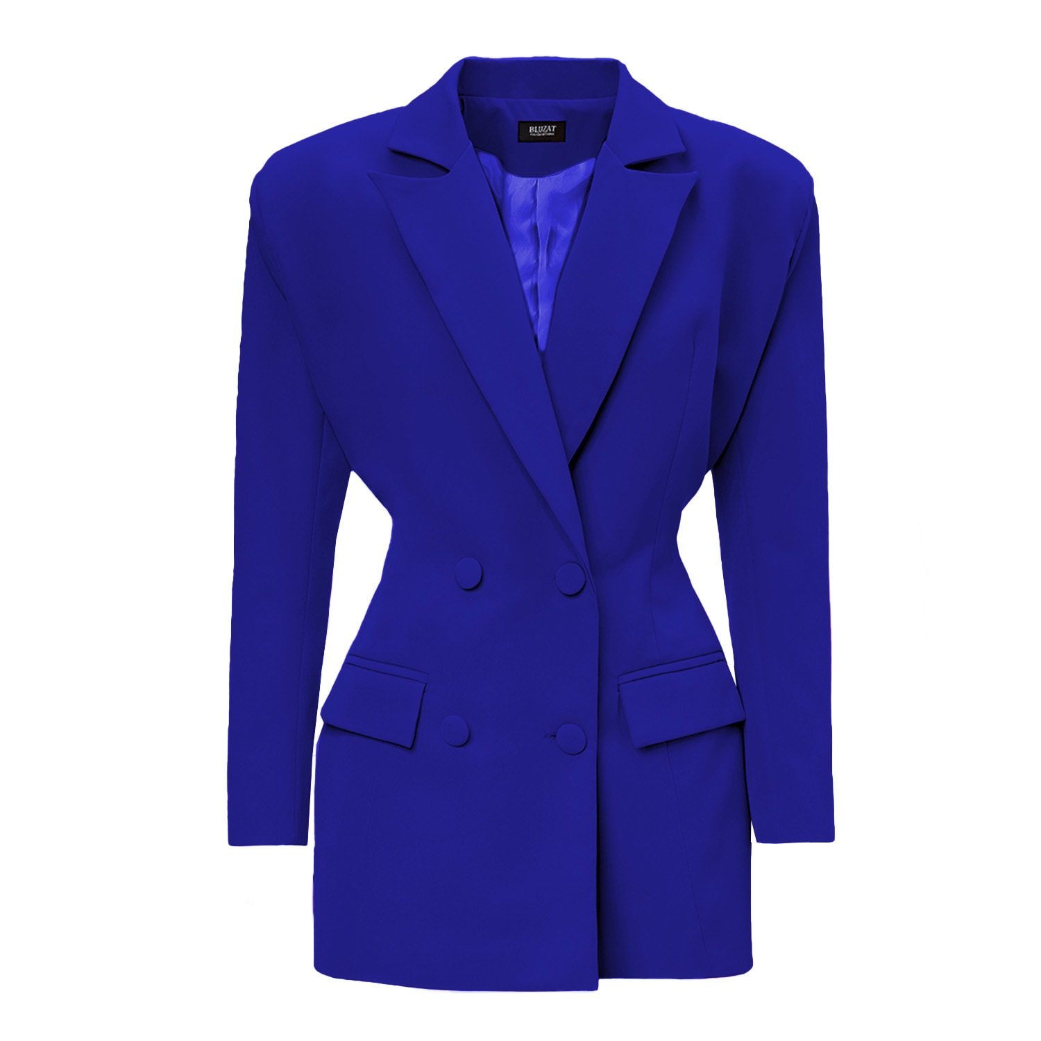 Bluzat Women's Electric Blue Tailored Hourglass Blazer In Blue