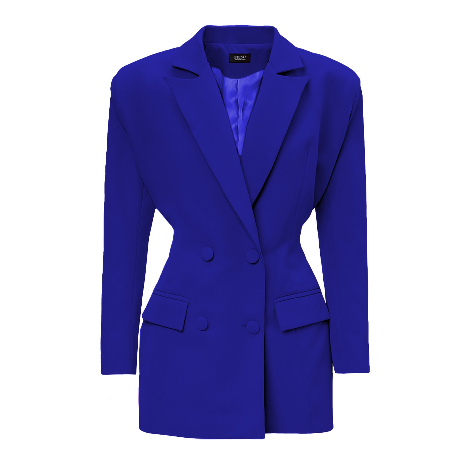 Women’s Electric Blue Tailored Hourglass Blazer Medium Bluzat