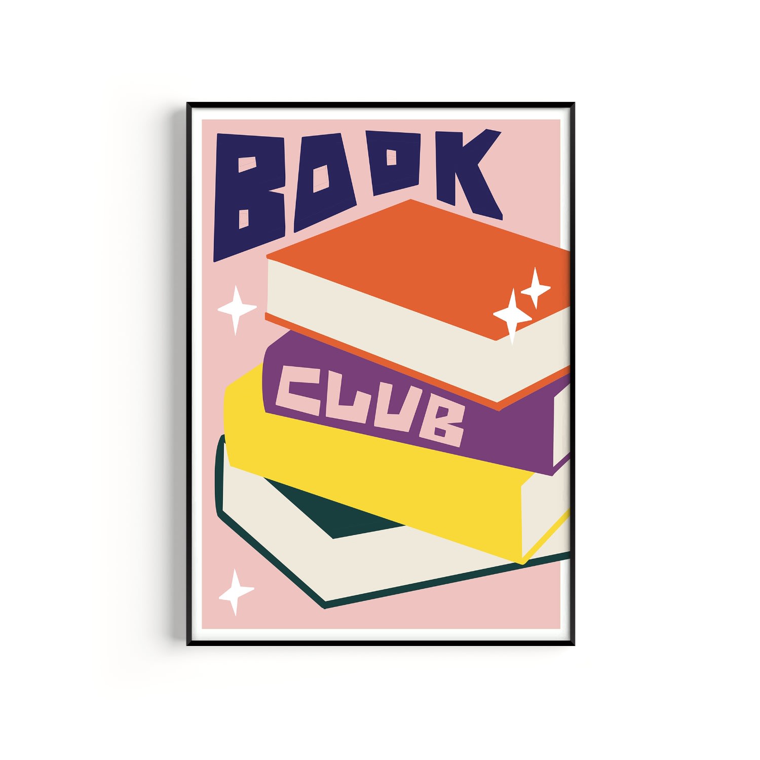 Pink / Purple Book Club Art Print - A2 Natalie Cass Art