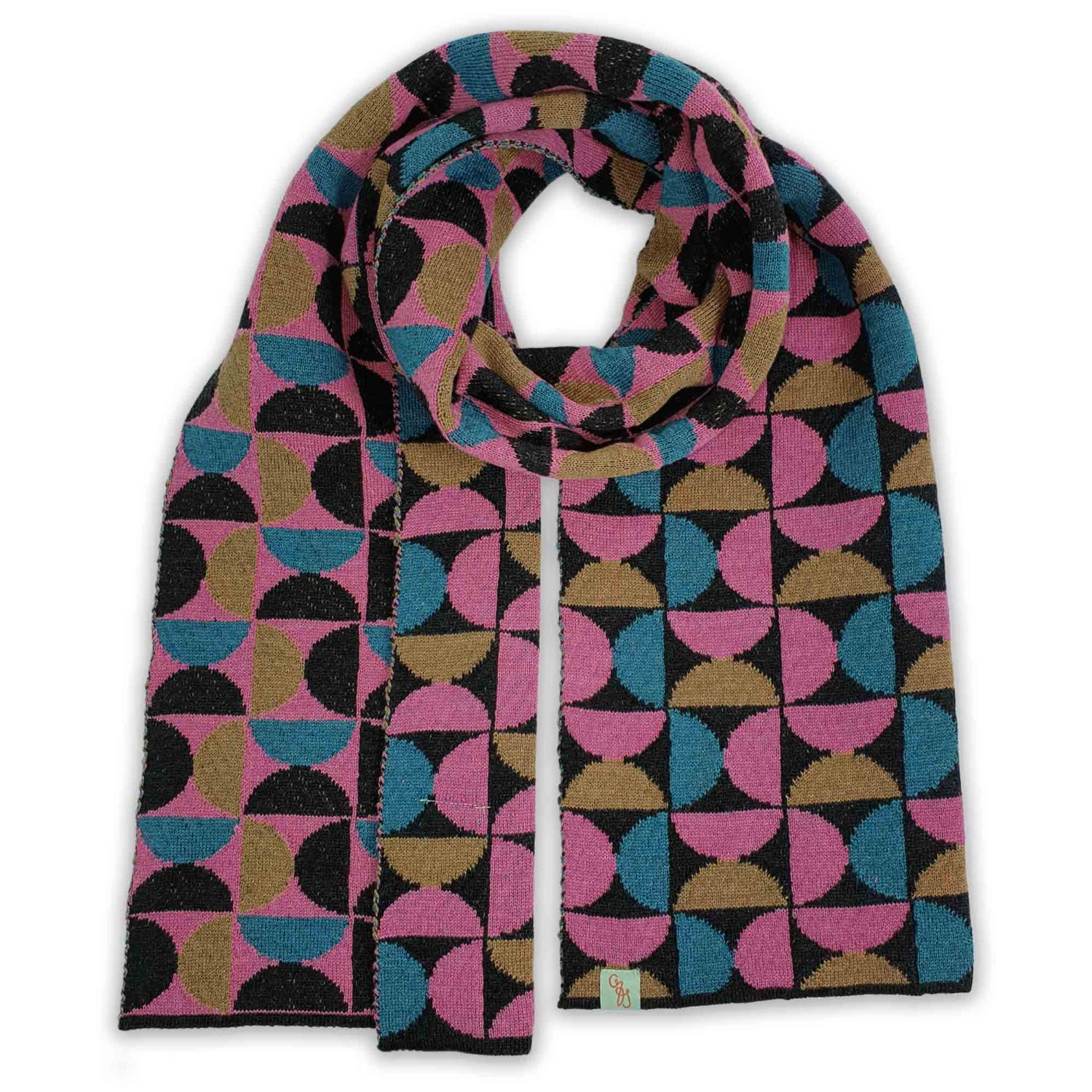 Women’s Black / Blue / Pink Scarves - Kinky - Black, Musk Pink Otto & Spike