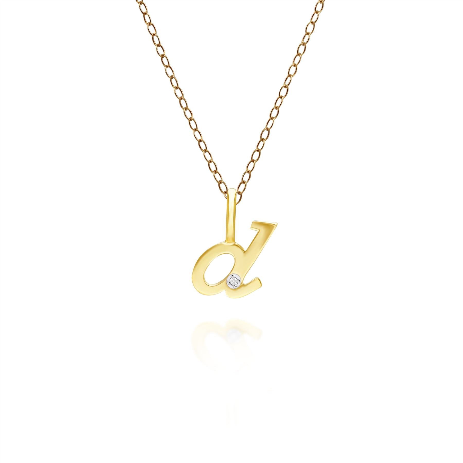 Women’s Alphabet Letter D Diamond Pendant In Yellow Gold Gemondo