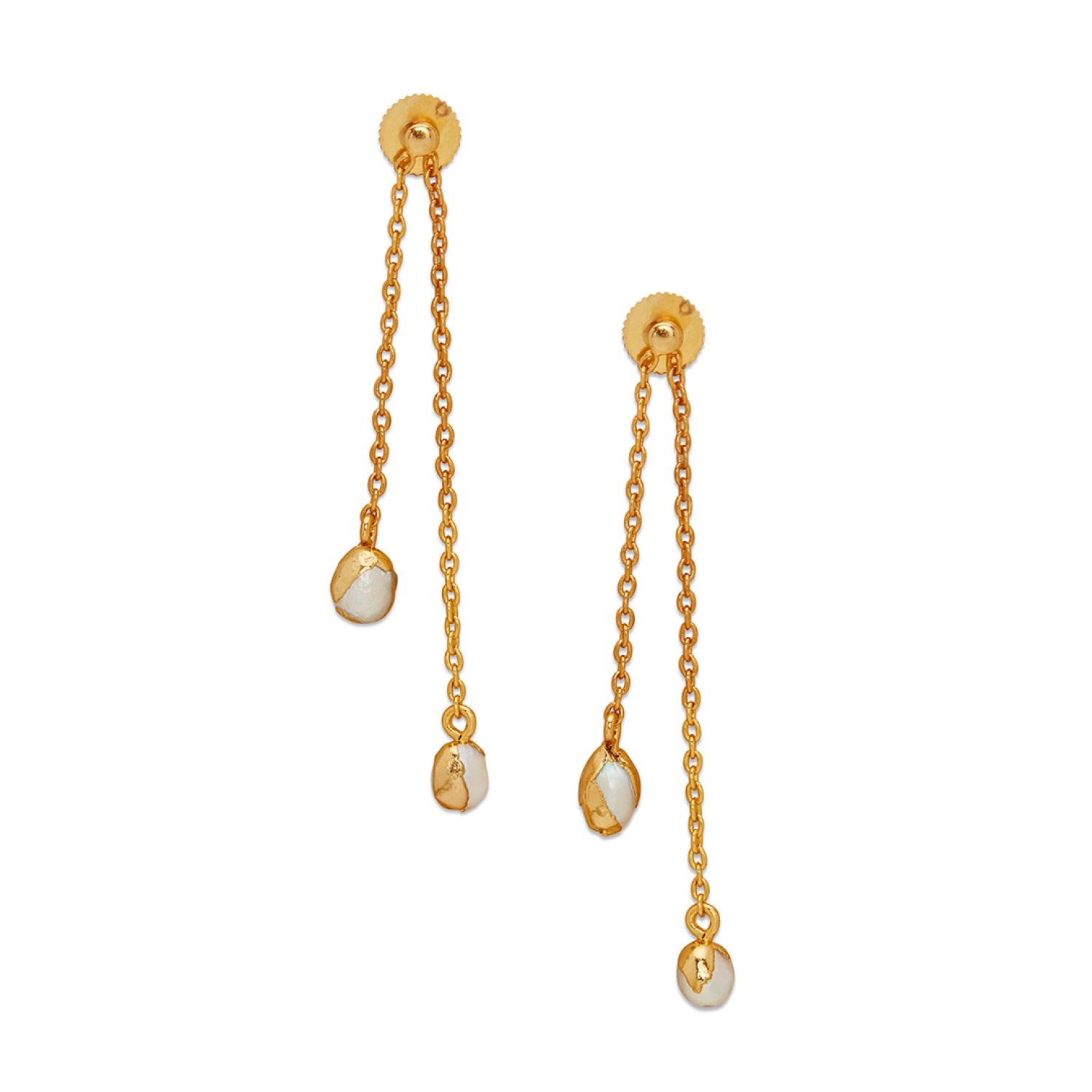 Women’s Gold Boond Earrings With Baroque Pearls Dhwani Bansal