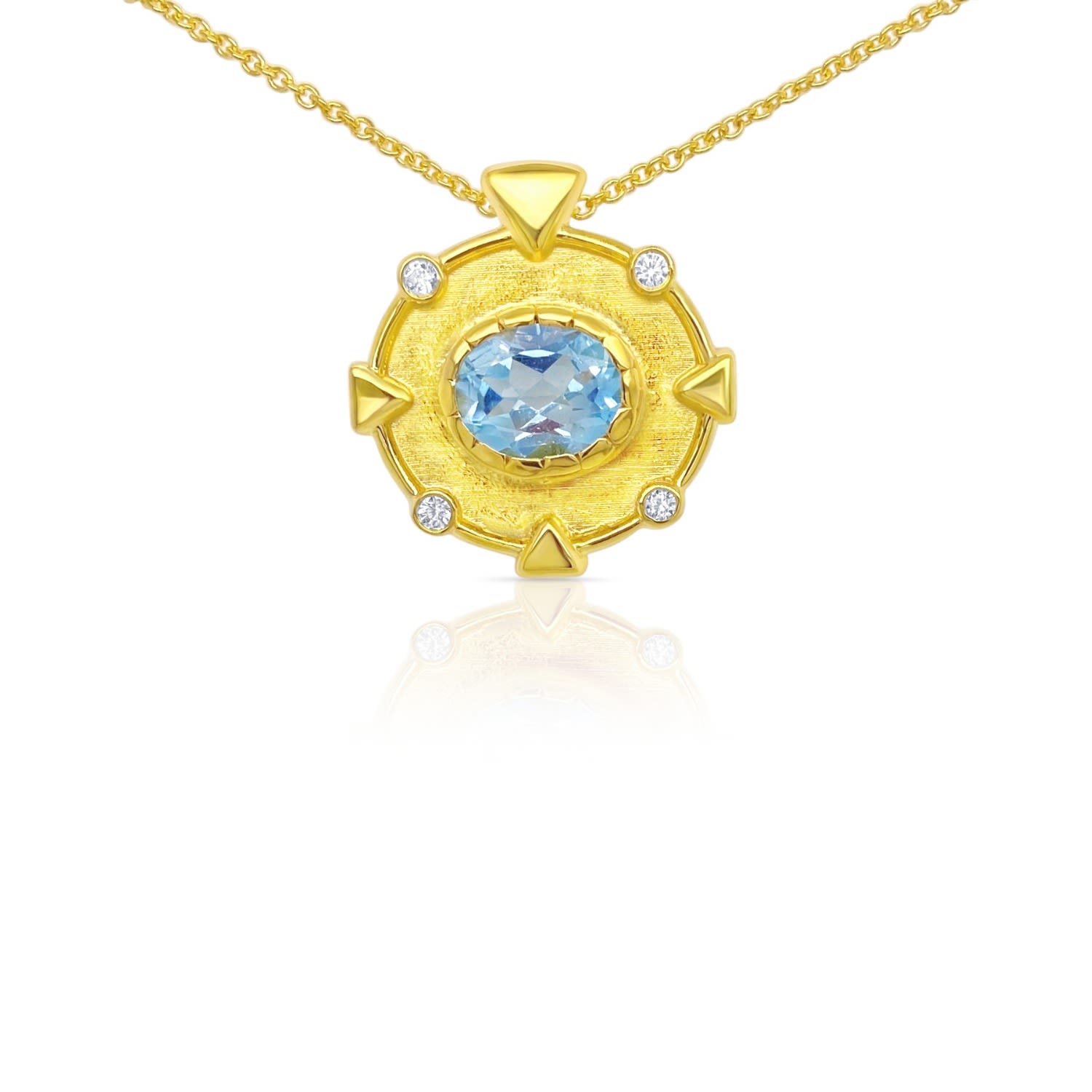 Gem Bazaar Jewellery Women's Blue Topaz Birthstone Mythology Pendant In Blue