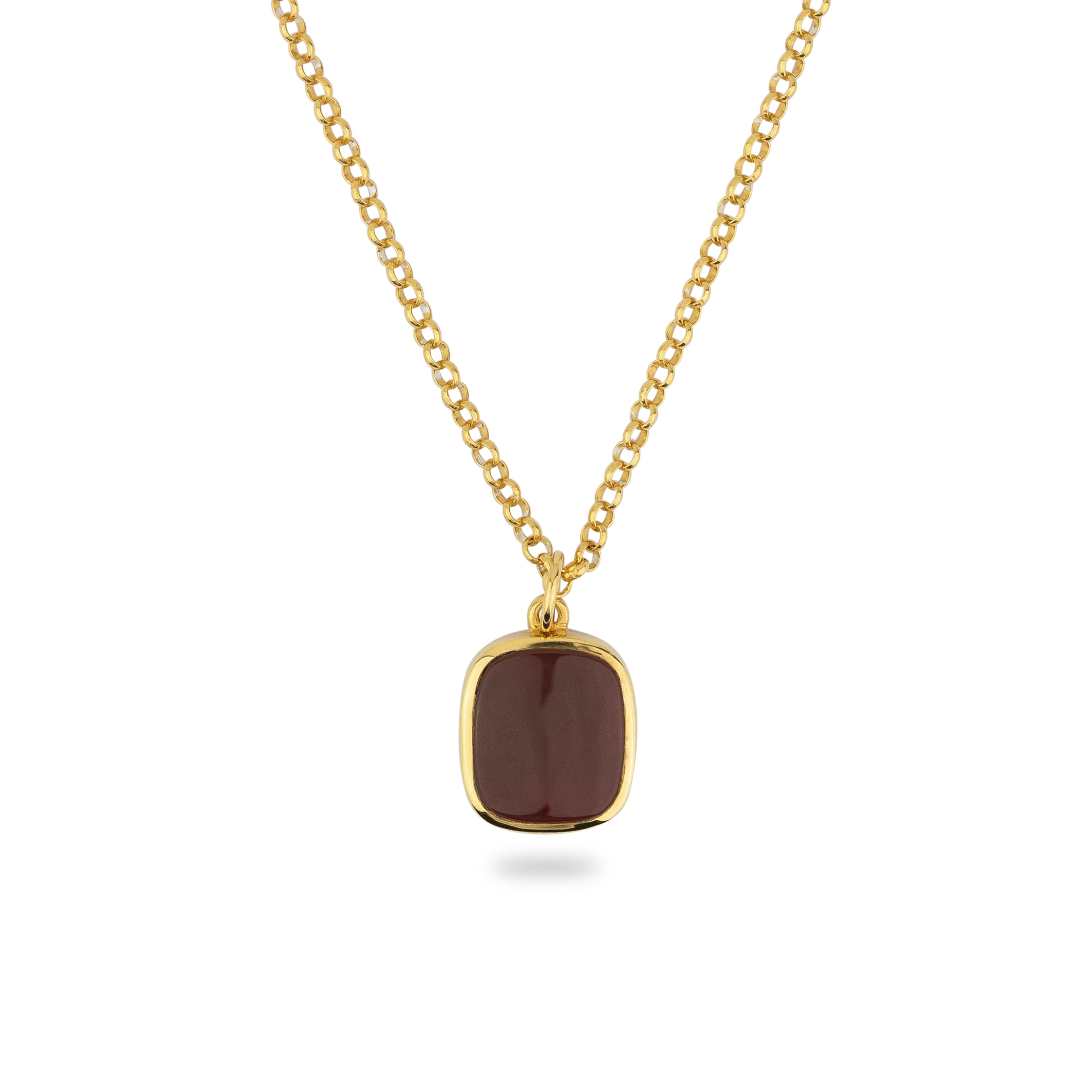 Women’s Gold Jamestown Carnelian Square Stone Necklace & Pendant Phira London