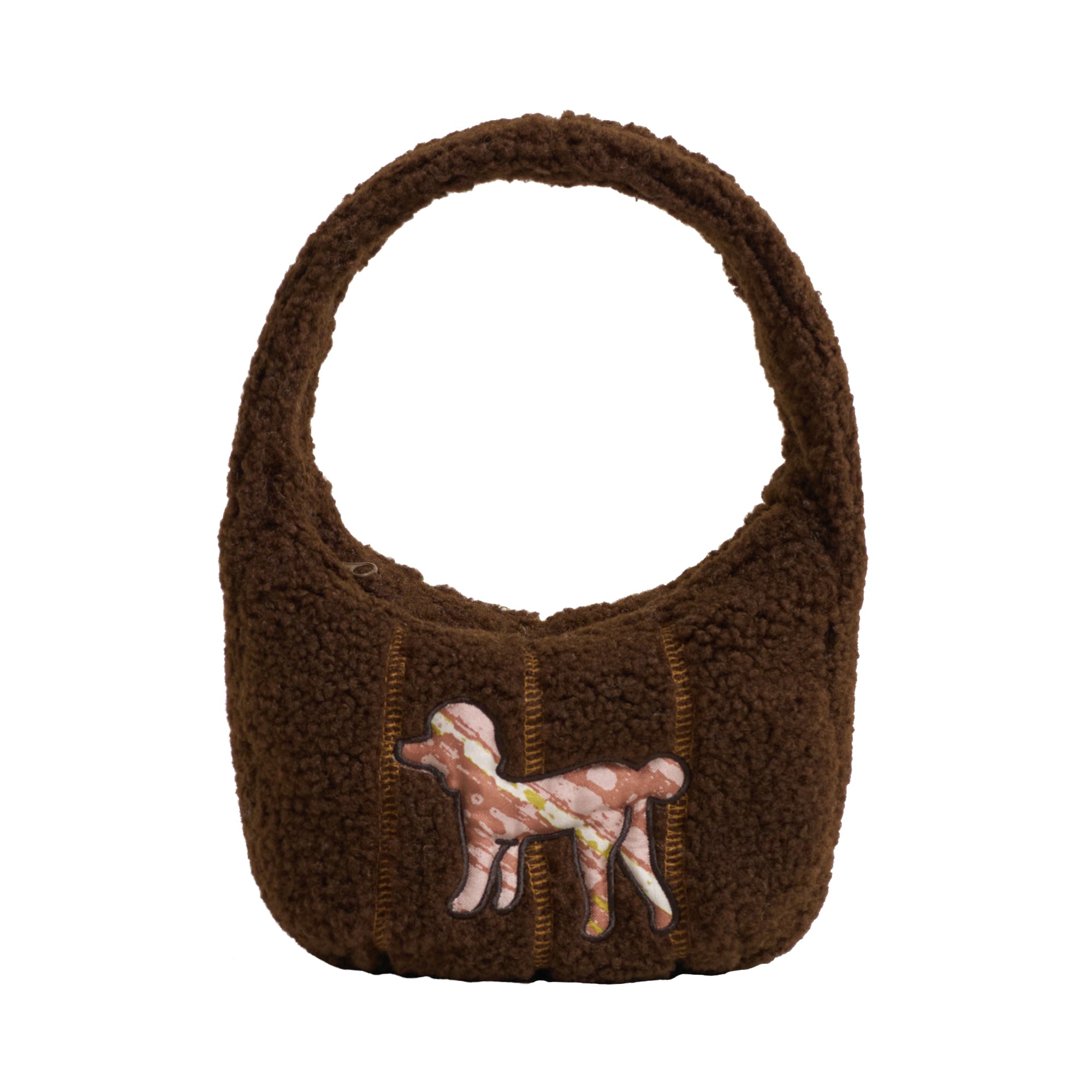 Women’s Brown "Pan Pan" Half Moon Shearling Bag - Chocolate Lost Pattern Nyc