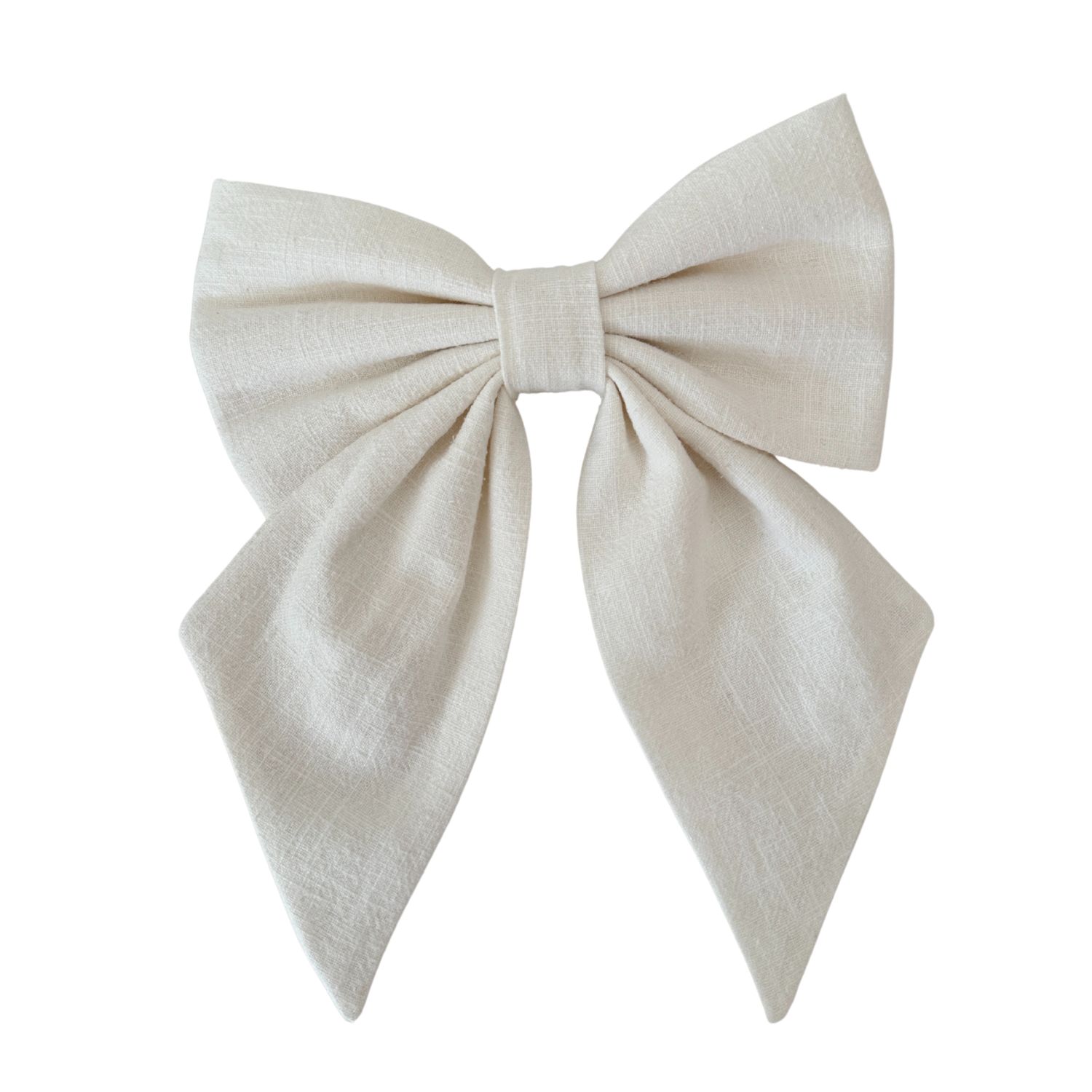 Sylki Women's Neutrals Hair Bow Clip - Linen - Cream