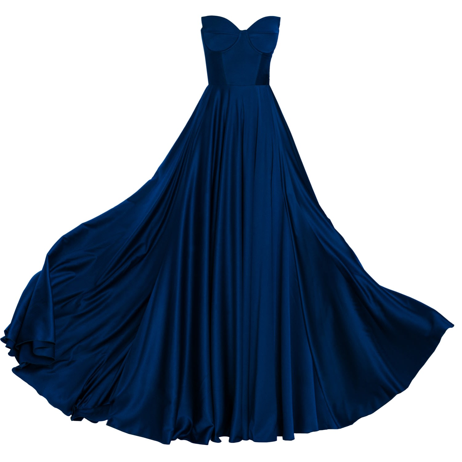 Angelika Jozefczyk Women's Satin Evening Gown Viena Navy Blue In Blue