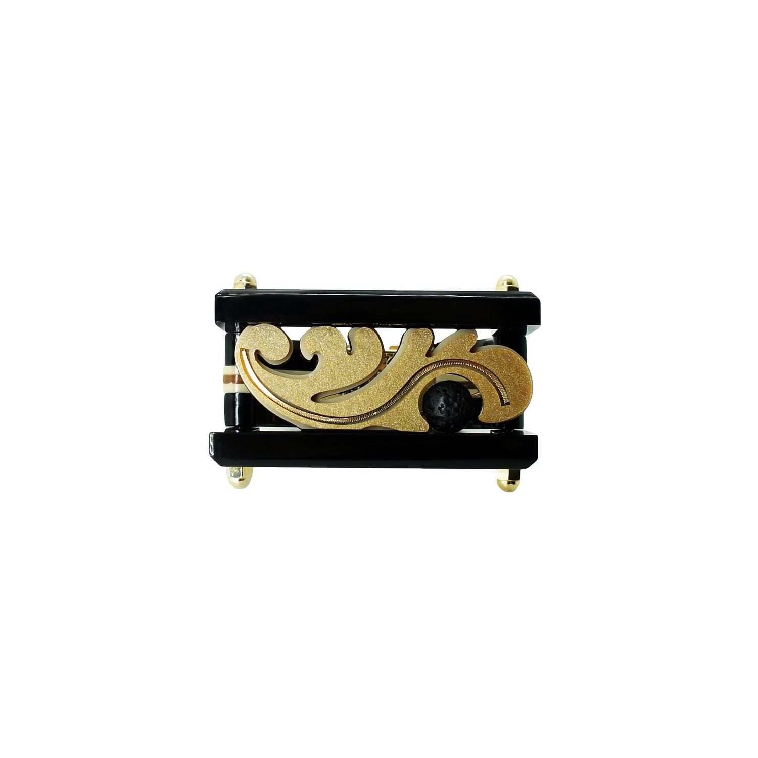 Gissa Bicalho Women's Gold / Black Bracelet Rosebush Satin Gold