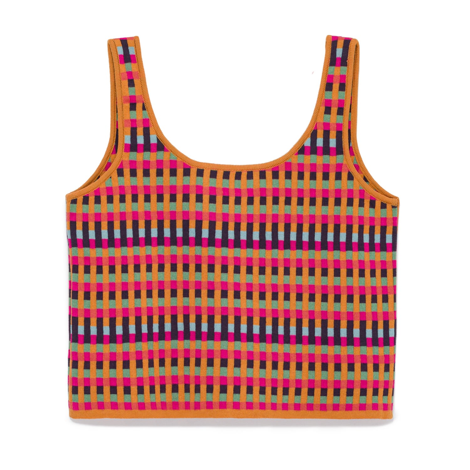 Peraluna Women's Innocence  Knit Crop Top In Mustard Multicolor