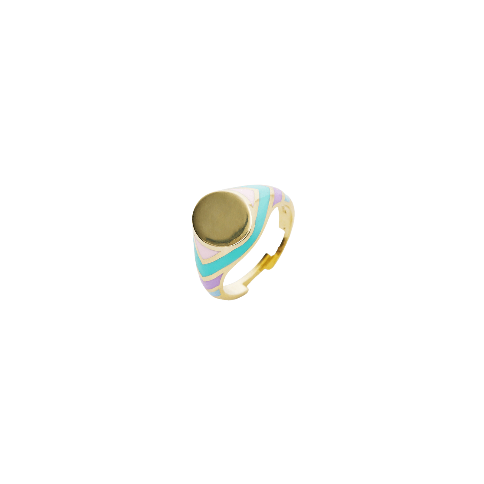 Spero London Women's Gold Enamelled Multicoloured Sterling Silver Round Signet Ring In Gold