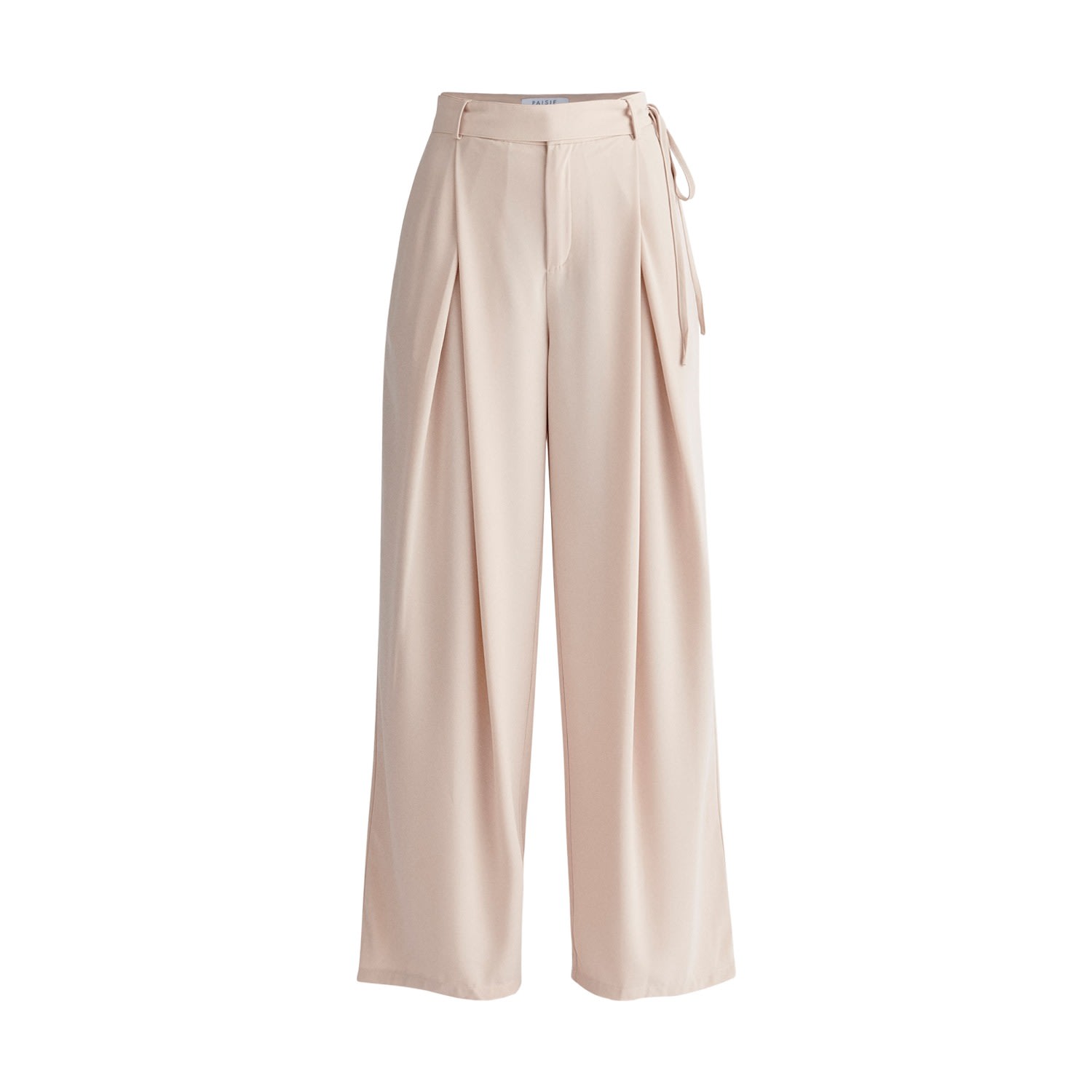 Women’s Neutrals Pleated High Waist Trousers - Beige Large Paisie