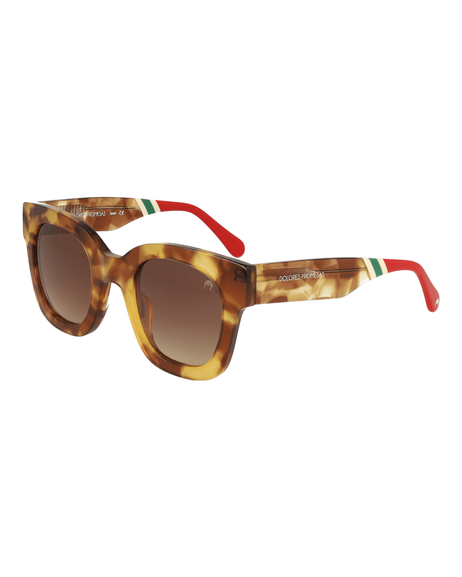 Dolores Promesas Women's Brown Black And Red Square Trendy Glasses With Polka Dot Print In Brown