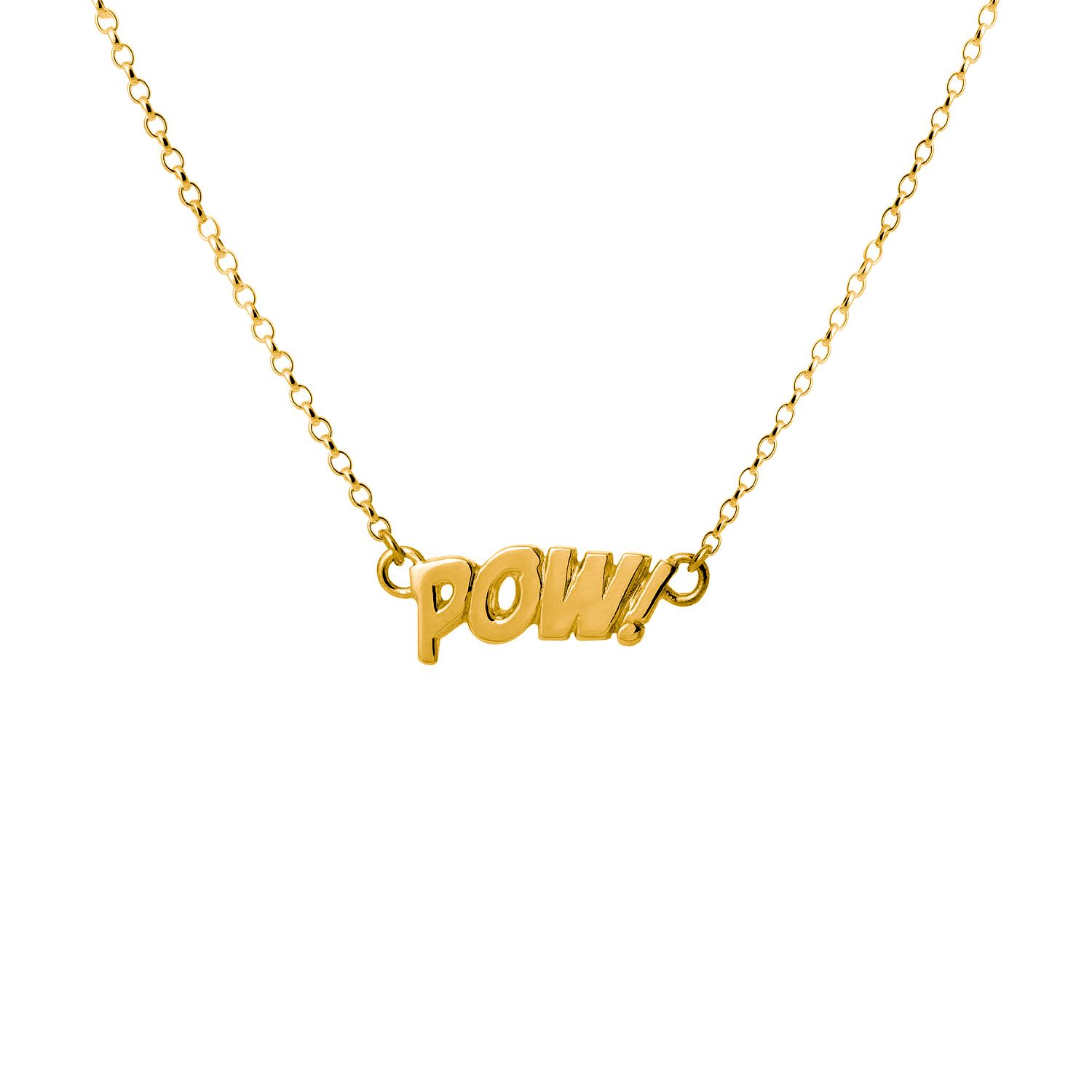 Edge Only Women's Mini Pow! Letters Necklace 18ct Gold Vermeil