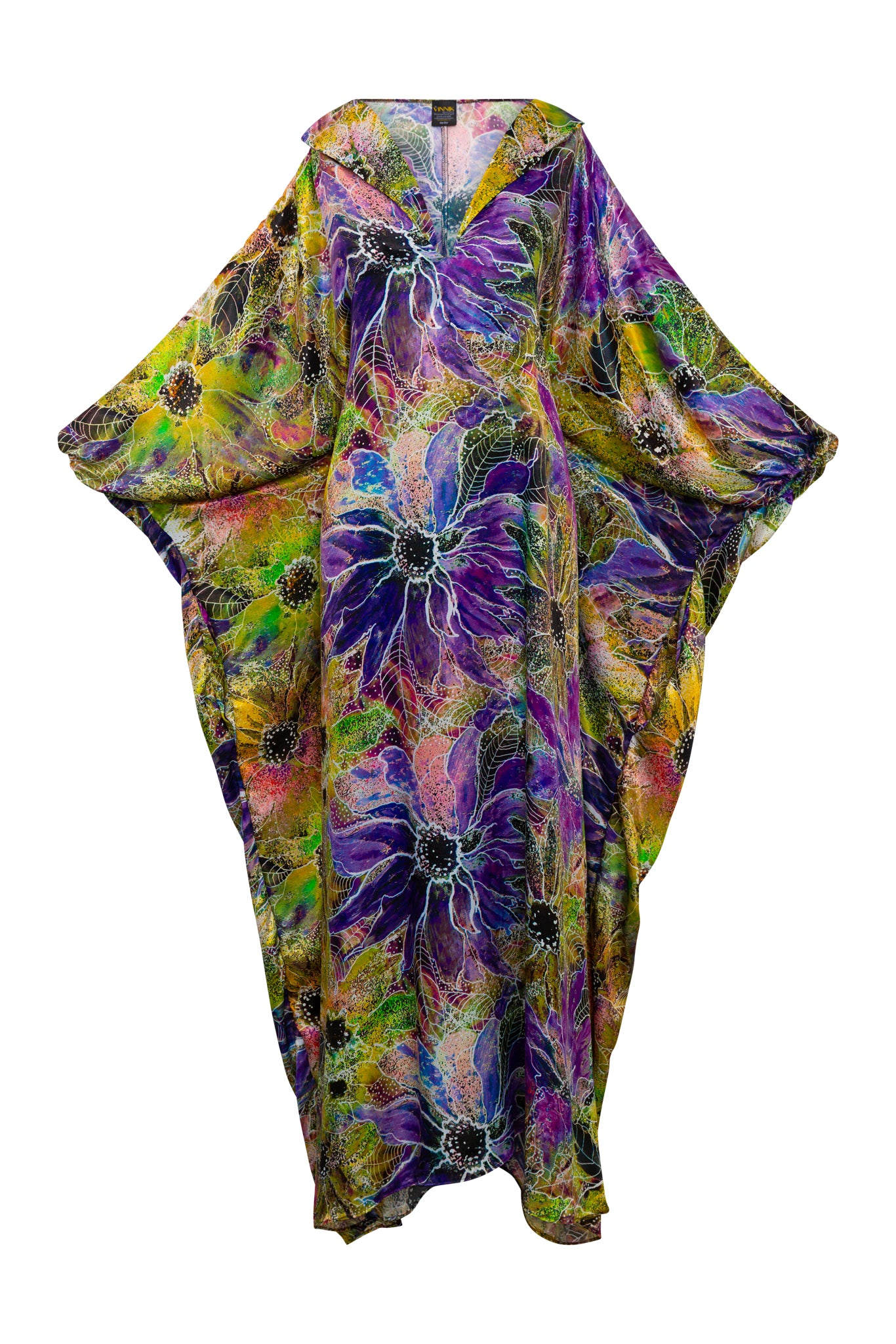 Byvinnik Women's Green / Purple / Yellow Glissando Kaftan In Marian In Multi