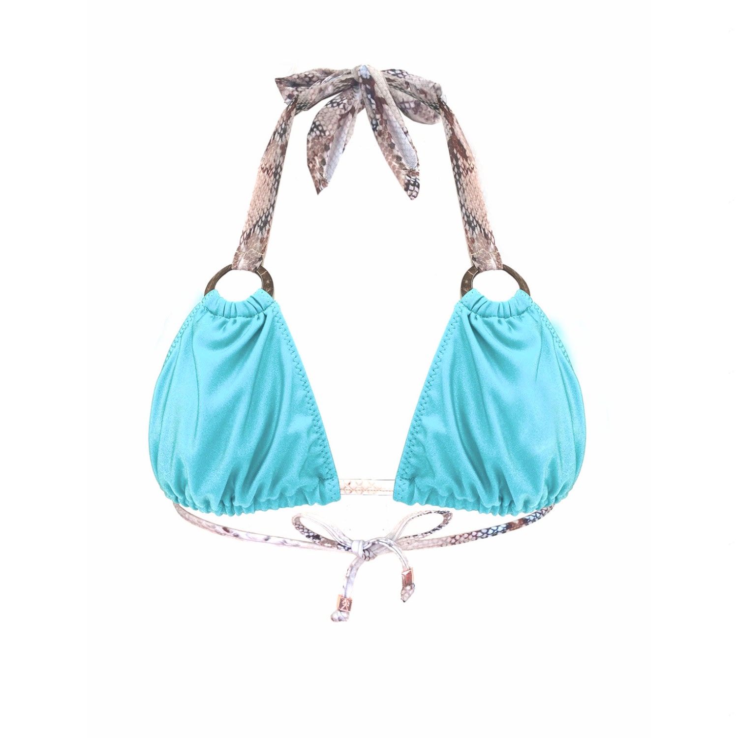 Women’s Neutrals / Blue Aqua Blue Triangle Bikini Top Molly Small Elin Ritter Ibiza