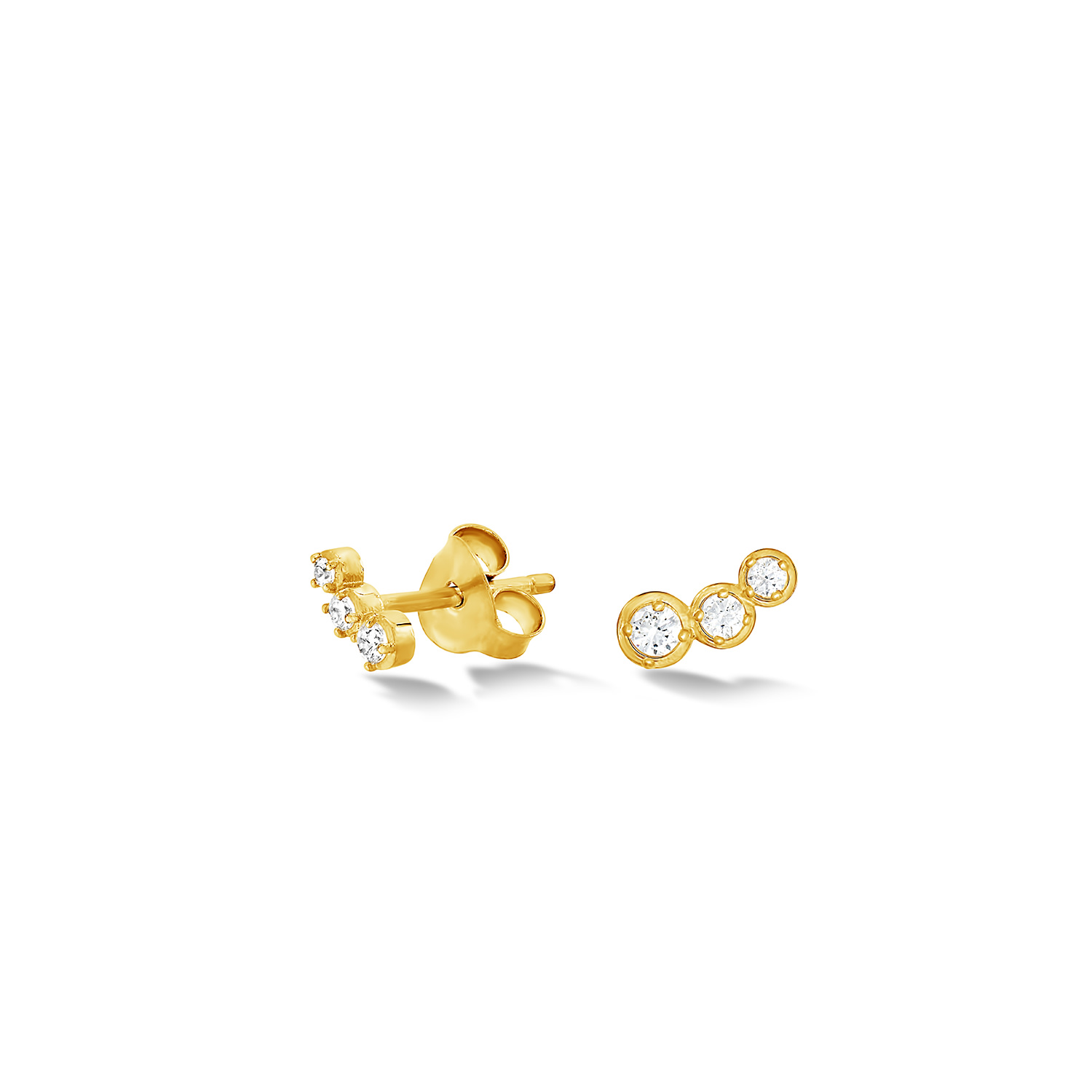 Women’s Fine Yellow Gold Stargazer Diamond Trio Studs Dower & Hall