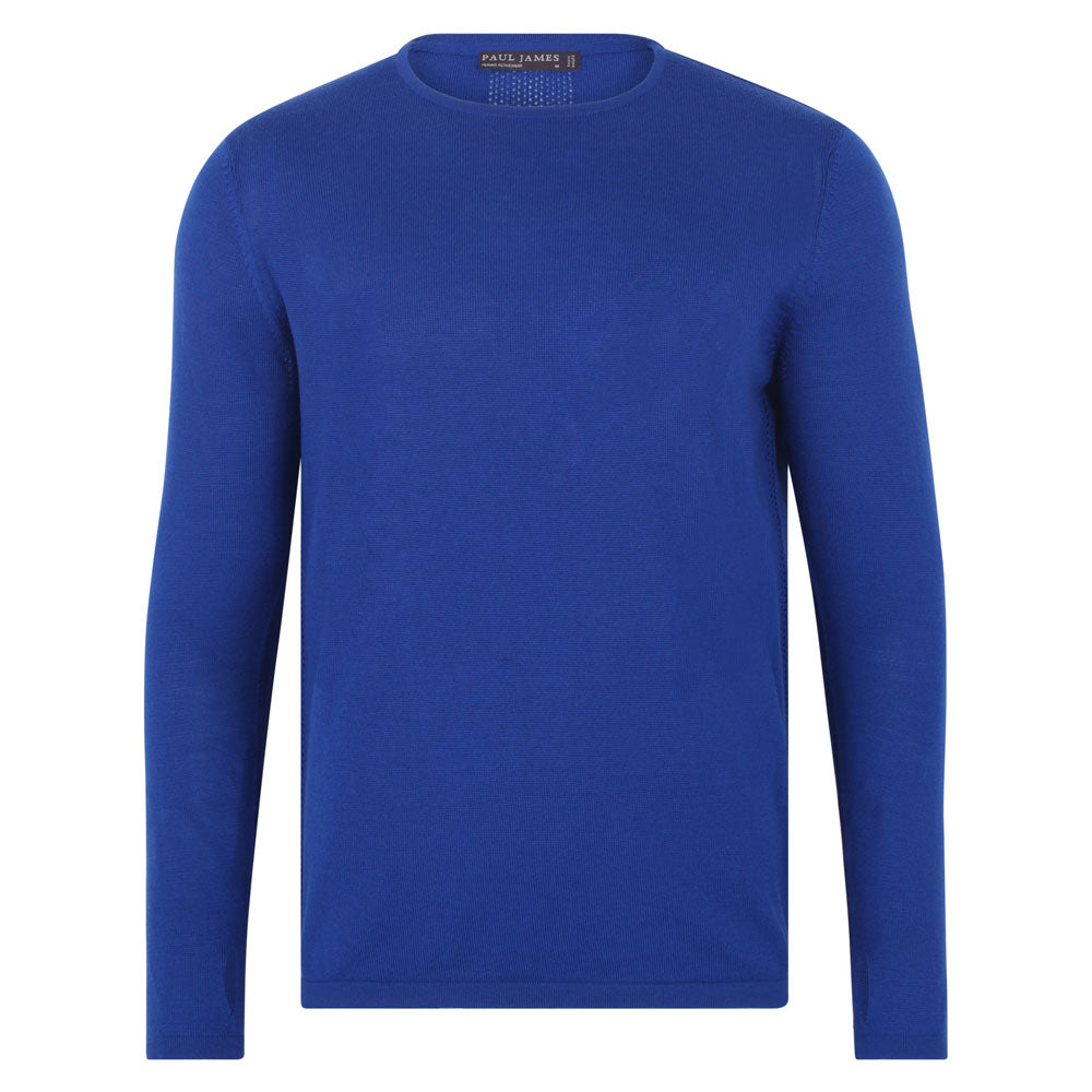 Paul James Knitwear Mens Heavyweight Merino Activewear Training Kratos Top - Regent Blue In Blue