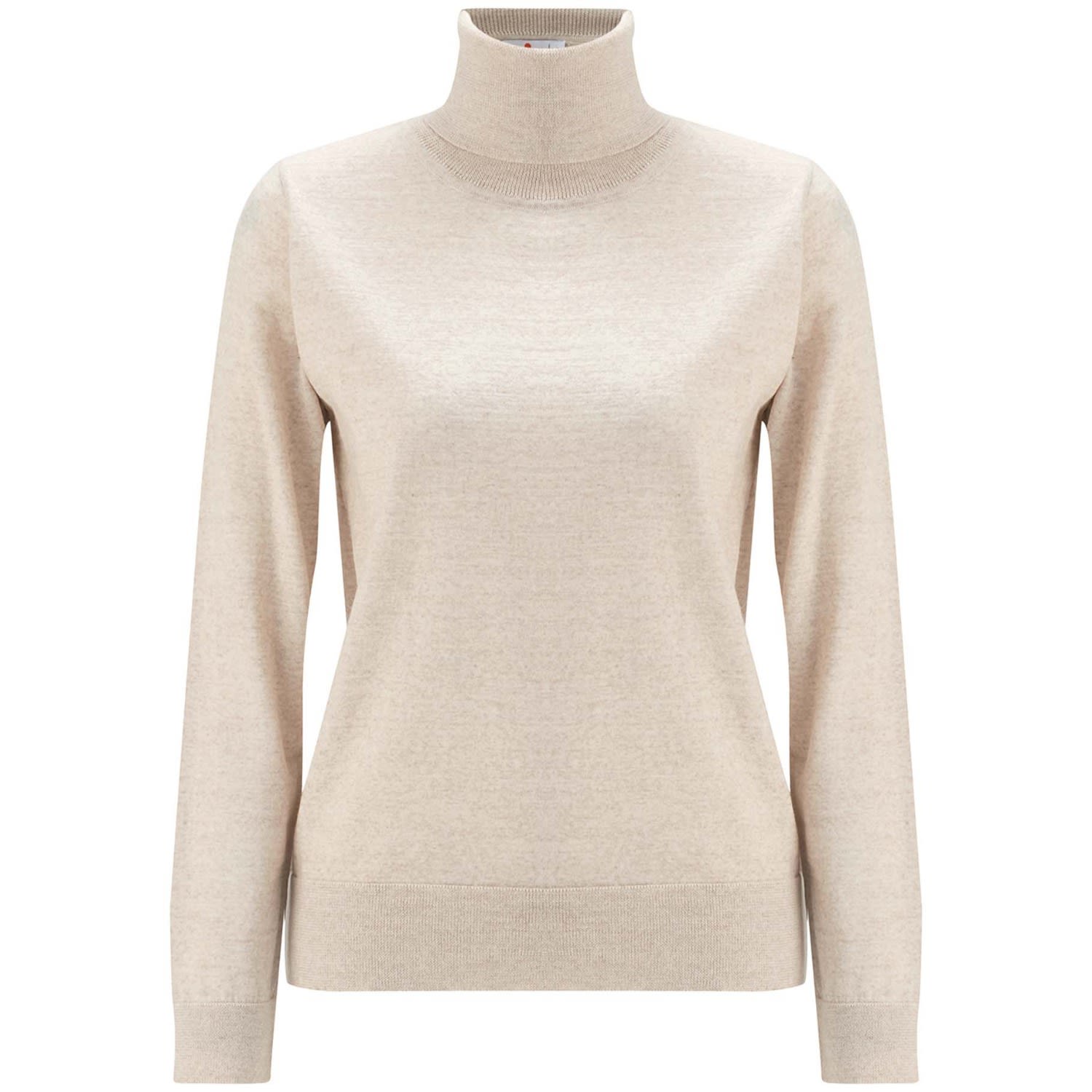 Women’s Neutrals Valeria Fine Turtleneck Pullover - Ecru Melange Extra Large Peraluna