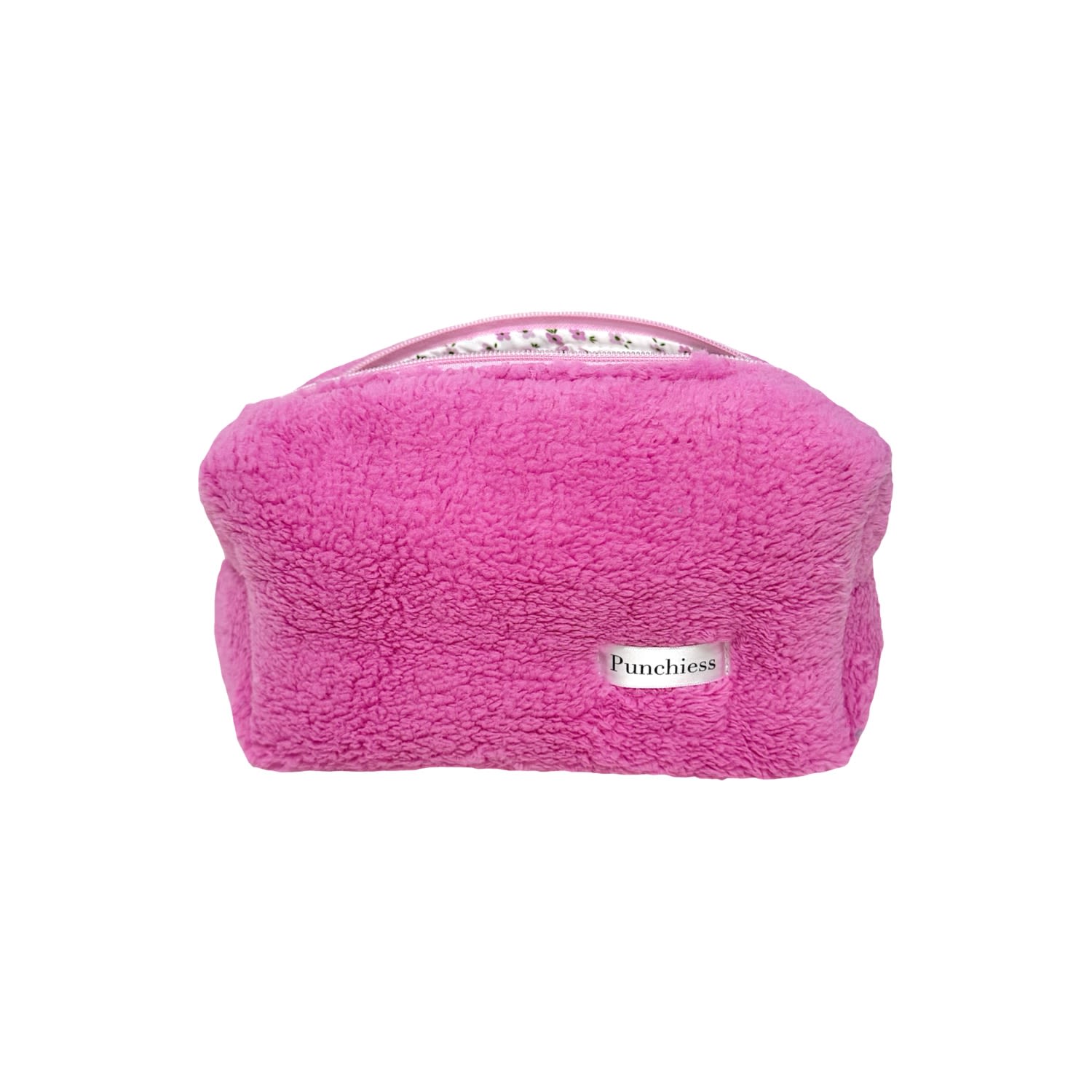 Punchiess Pink / Purple Pink Plush Makeup Bag In Pink/purple